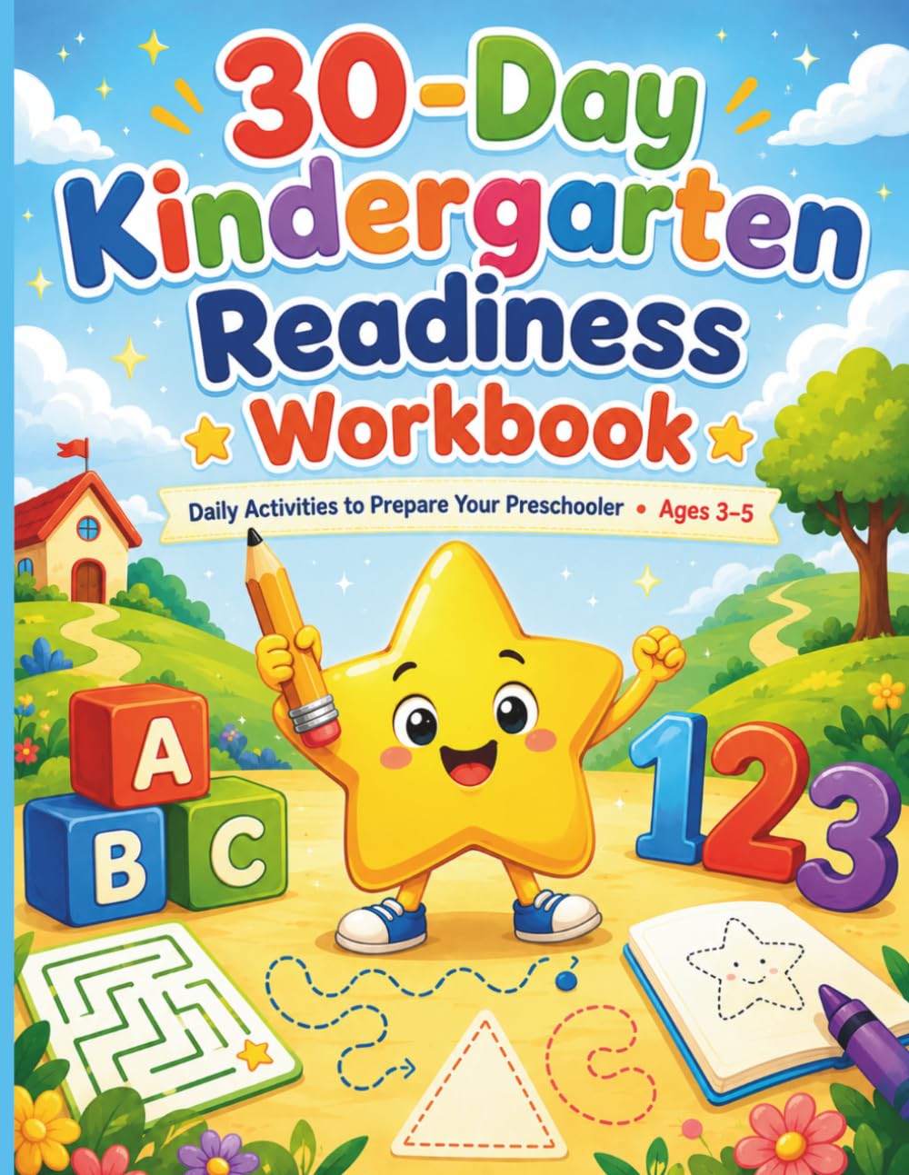 30-Day Kindergarten Readiness Workbook: Daily Activities to Prepare Your Preschooler Ages 3-5 (Little Steps Learning)