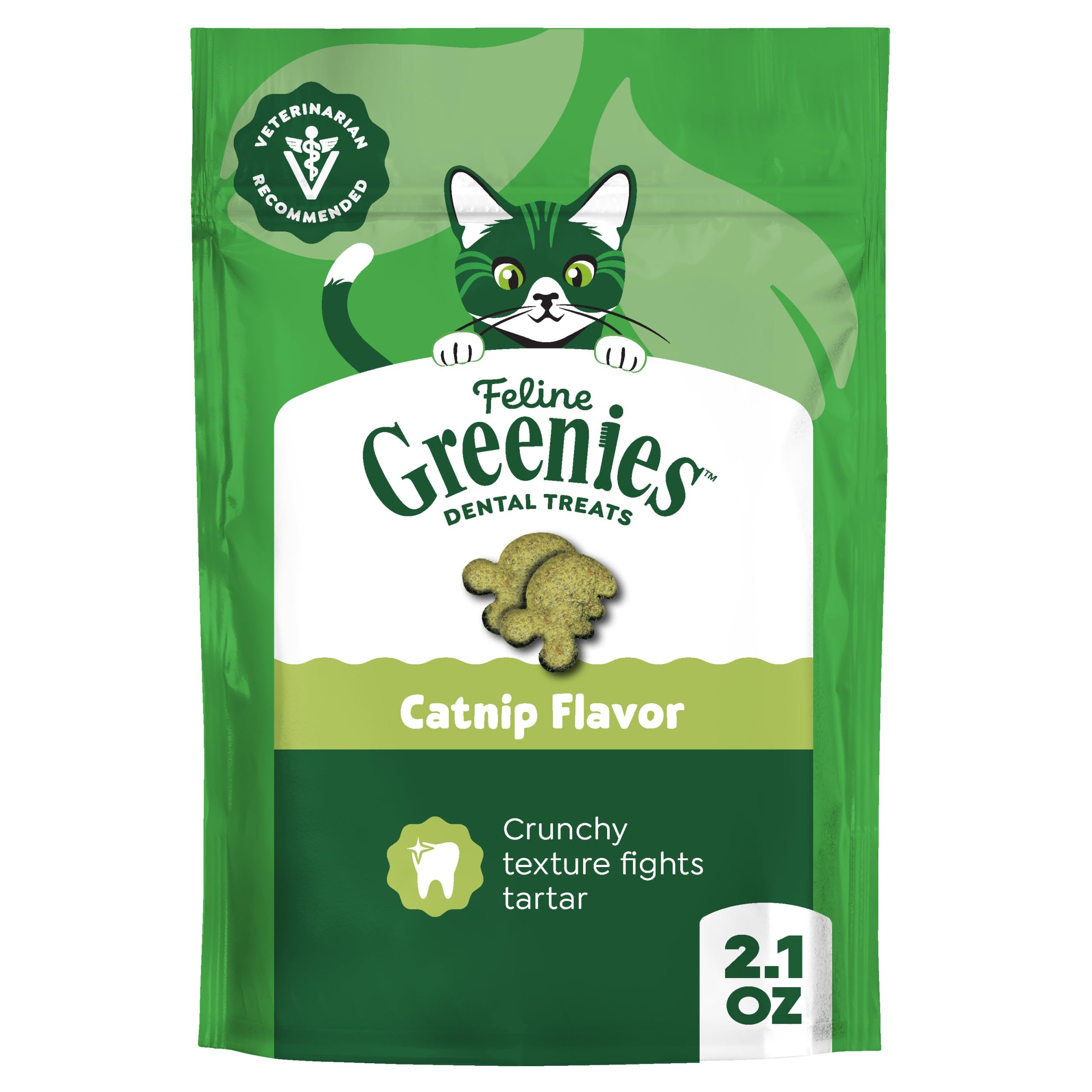Greenies Feline Dental Treats Catnip Flavor Cleans and Freshens Breath 2.1 oz