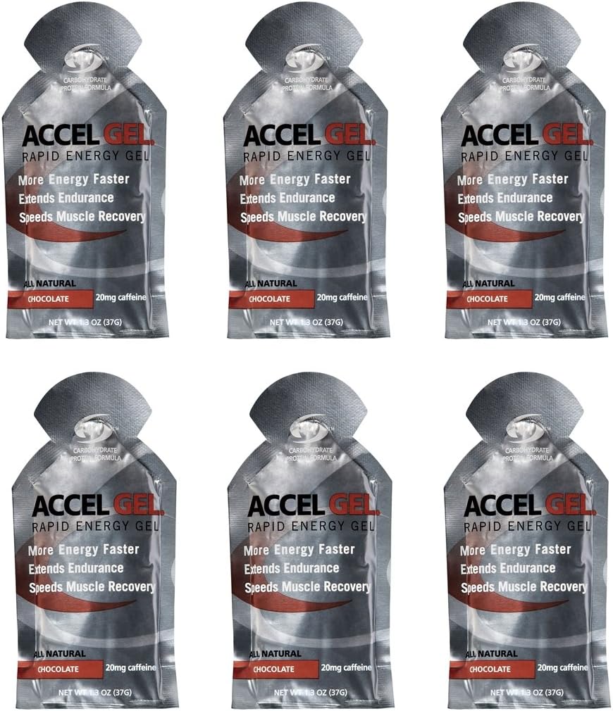 Accel Gel Rapid Energy Gel - Chocolate - 6 Pack (6 x 1.3oz Packs)