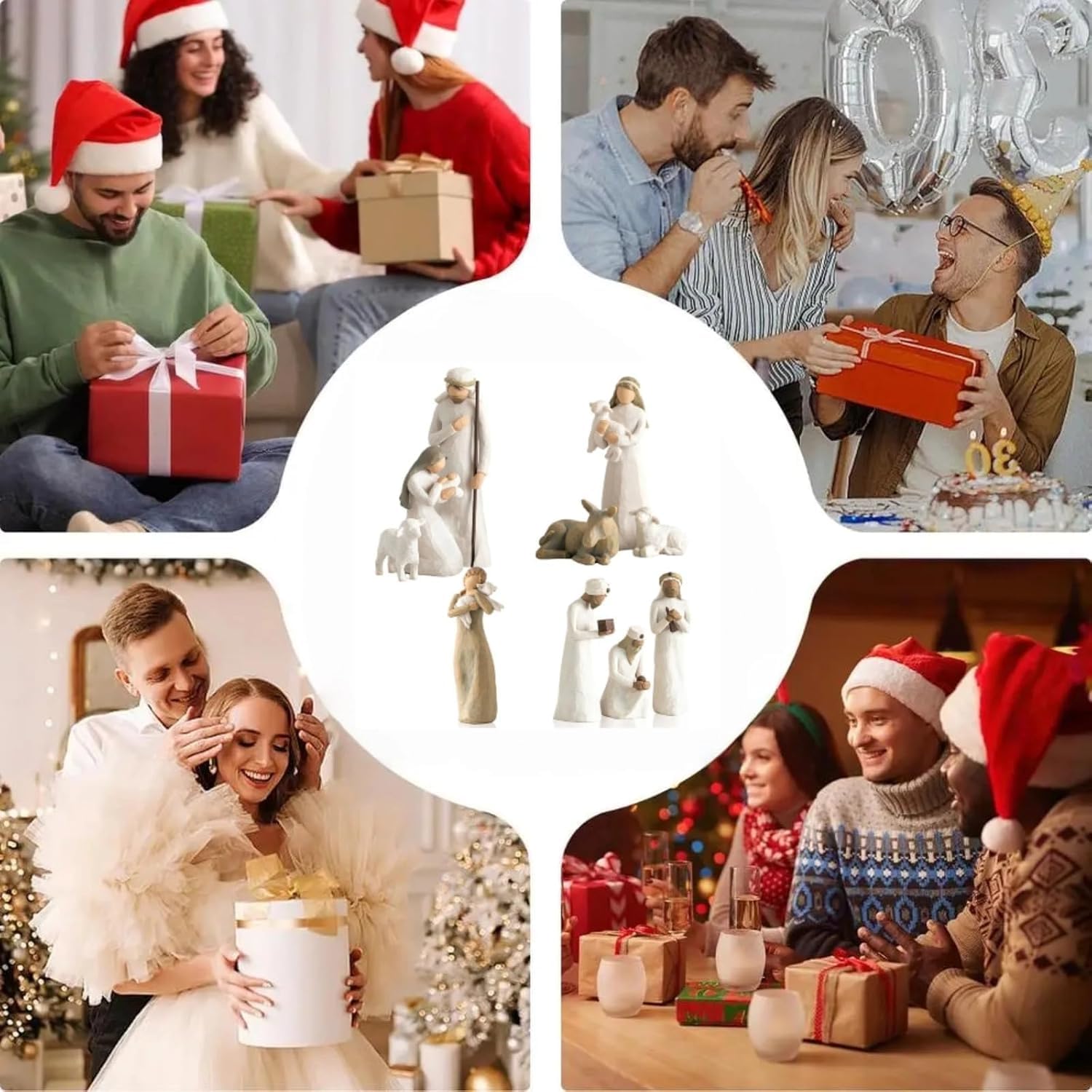 Krippenset Born Scene, 10-teiliges Figuren Krippe Harz, Geburt Belen Weihnachten, Weihnachtskrippe mit Figuren, Krippenszene Krippe Harz Heilige Familie, Dekoration