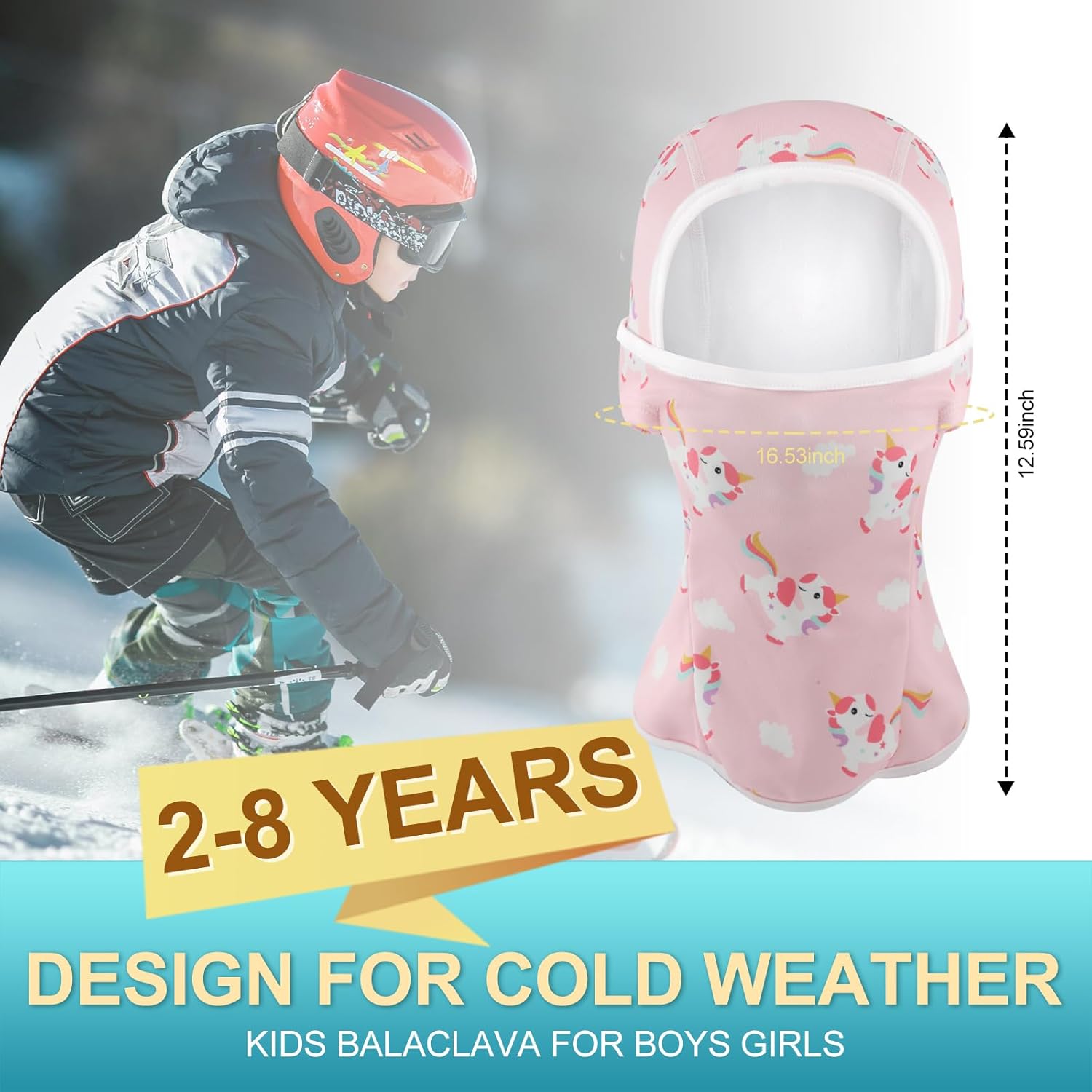 Toddler Ski Balaclava Kids Winter Face Cover Boys Snow Hat Girls Neck Warmer Baby Snowboarding Hats - Image 4