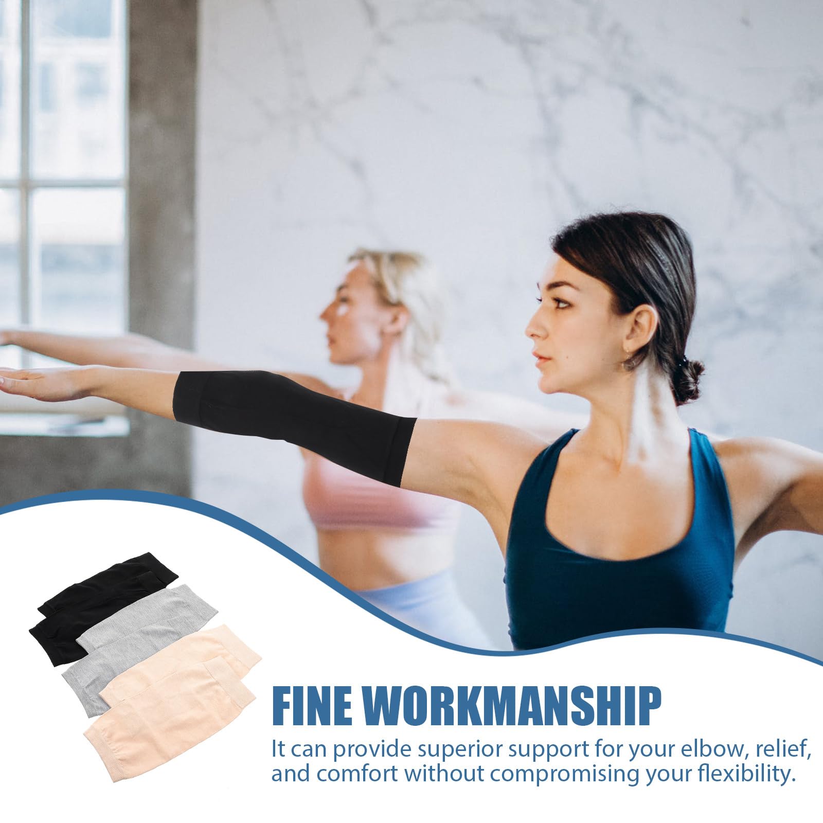 FRCOLOR 3 works Breathable Elbow Sleeves Protective Arm Guard Covers Comfortable Cotton Elbow Support for Sports Relief - Image 3