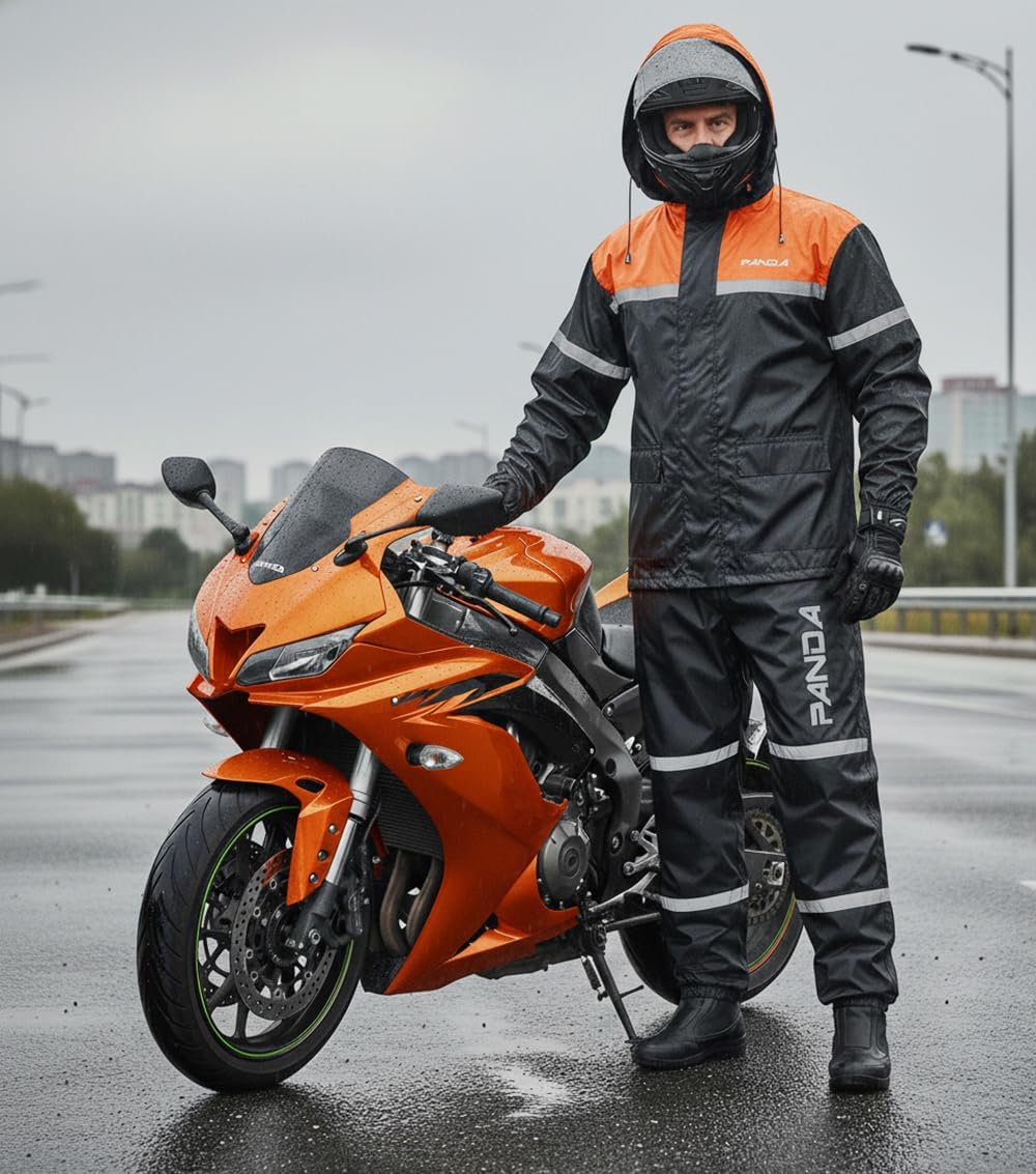 Motorcycle Waterproof Rain Suit for Men & Women Breathable Windproof Bikers Touring 2-Pieces Camping Fishing Hunting Outdoors image 2
