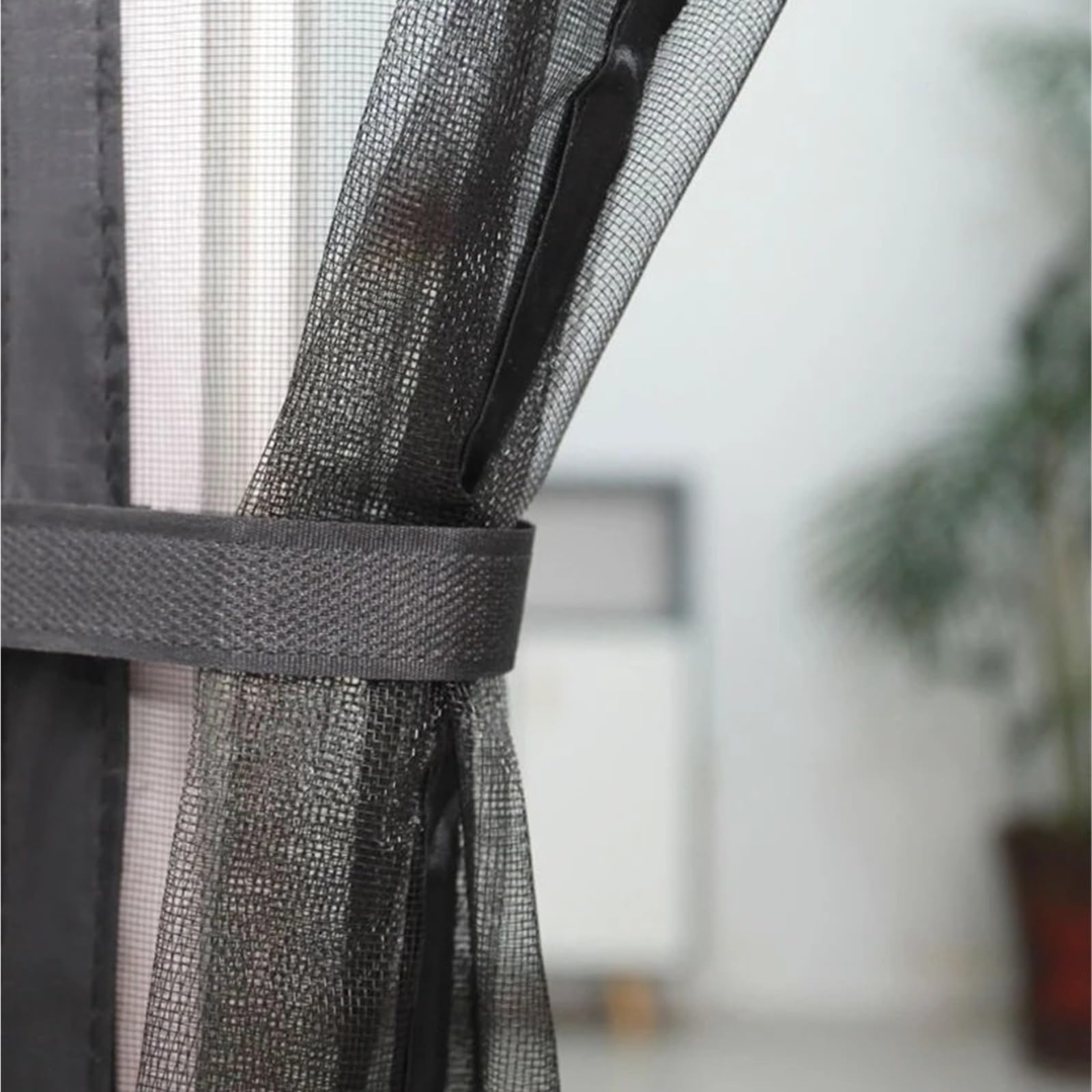 Fenêtres anti-moustiques magnétiques, Moustiquaire magnétique porte moustiquaire rideau fermeture automatique maille Invisible noir multitaille(Black Width 140cm,Height 250cm)