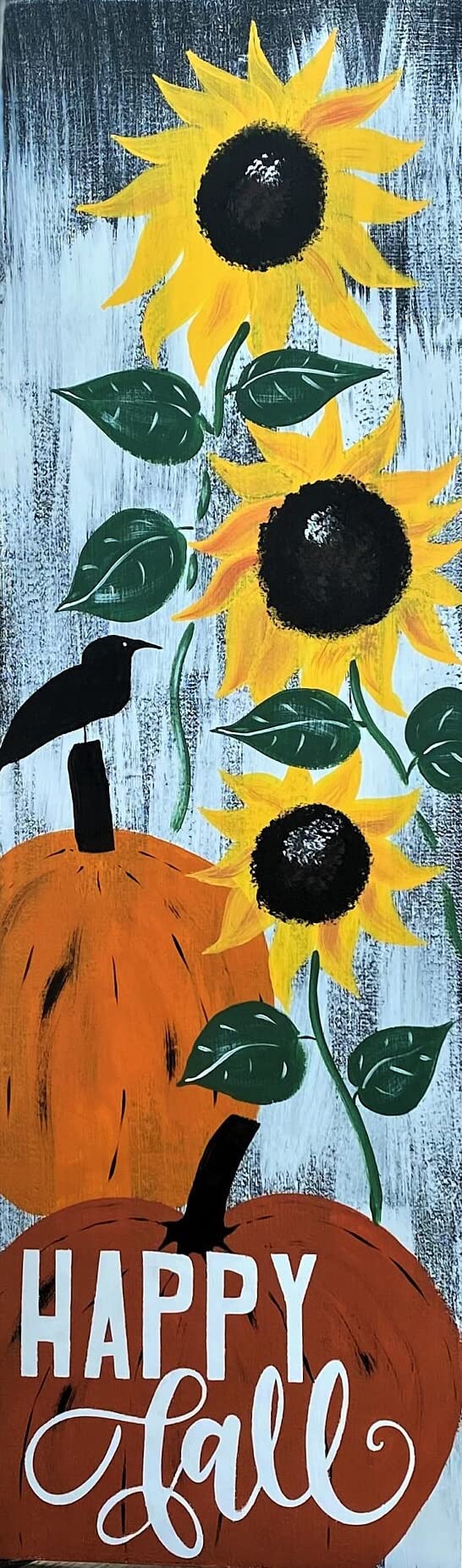 HOUVSSEN Happy Fall Porch Sign, Fall Pumpkin Porch Sign, Vertical Wood Sign. Halloween, Fall, Thanksgiving Wood Porch Sign and Decor Metal Tin Signs & Sayings Home Decor Farmhouse 4x16 in