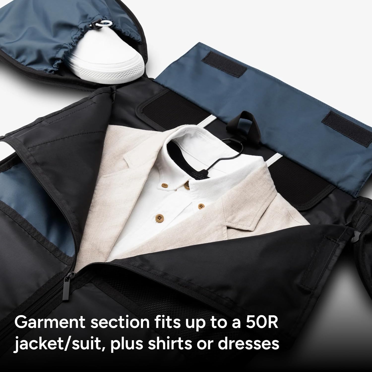 Halfday Convertible 2-in-1 Vegan Leather Premium Garment Duffel Weekender Bag 45L | Carry-On, Wrinkle-Free Travel, Hanging Suit Compartment, Shoe Pockets, Trolley Sleeve, Ocean - Image 2