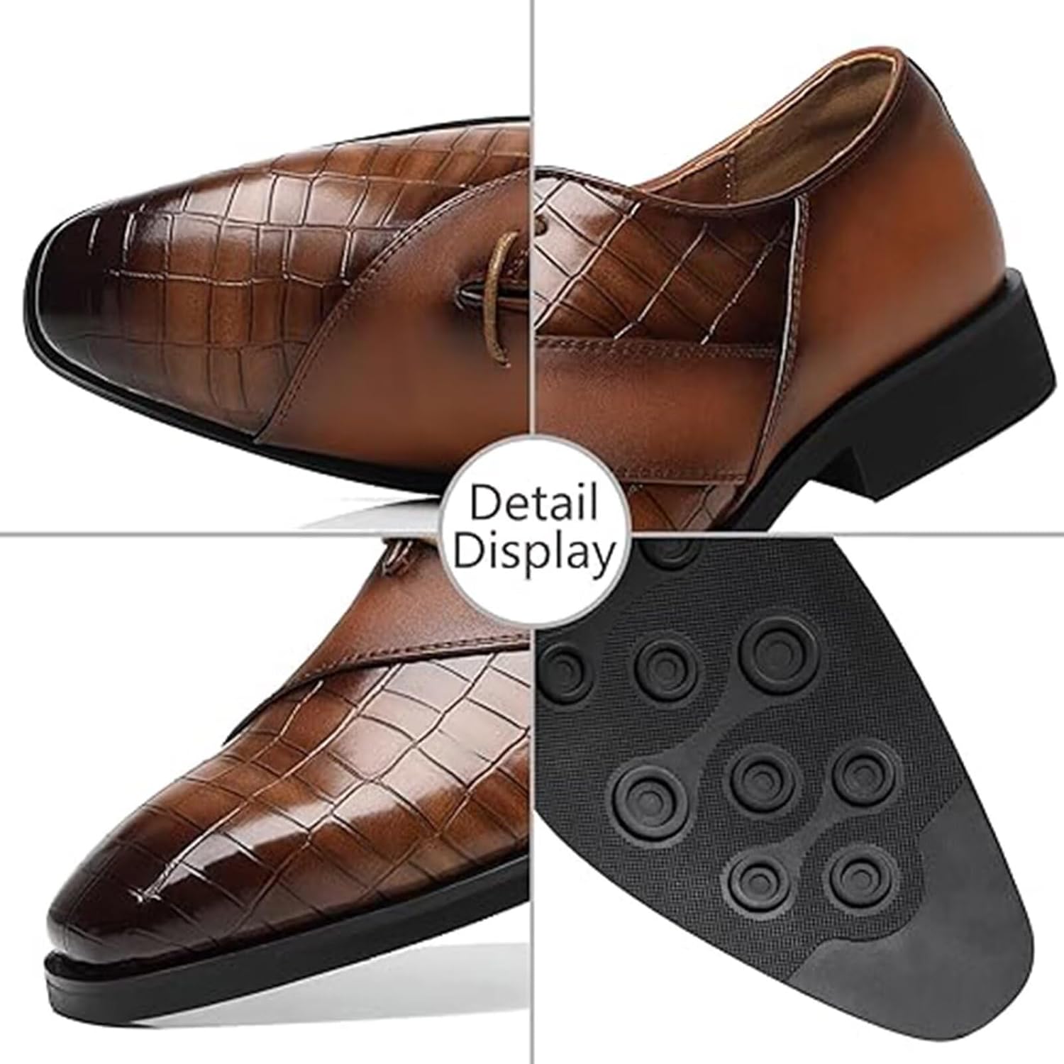 SANNAX Men’s Oxfords Formal Lace Up Dress Shoes, Classic Business Casual Leather Shoes for Men - Image 4