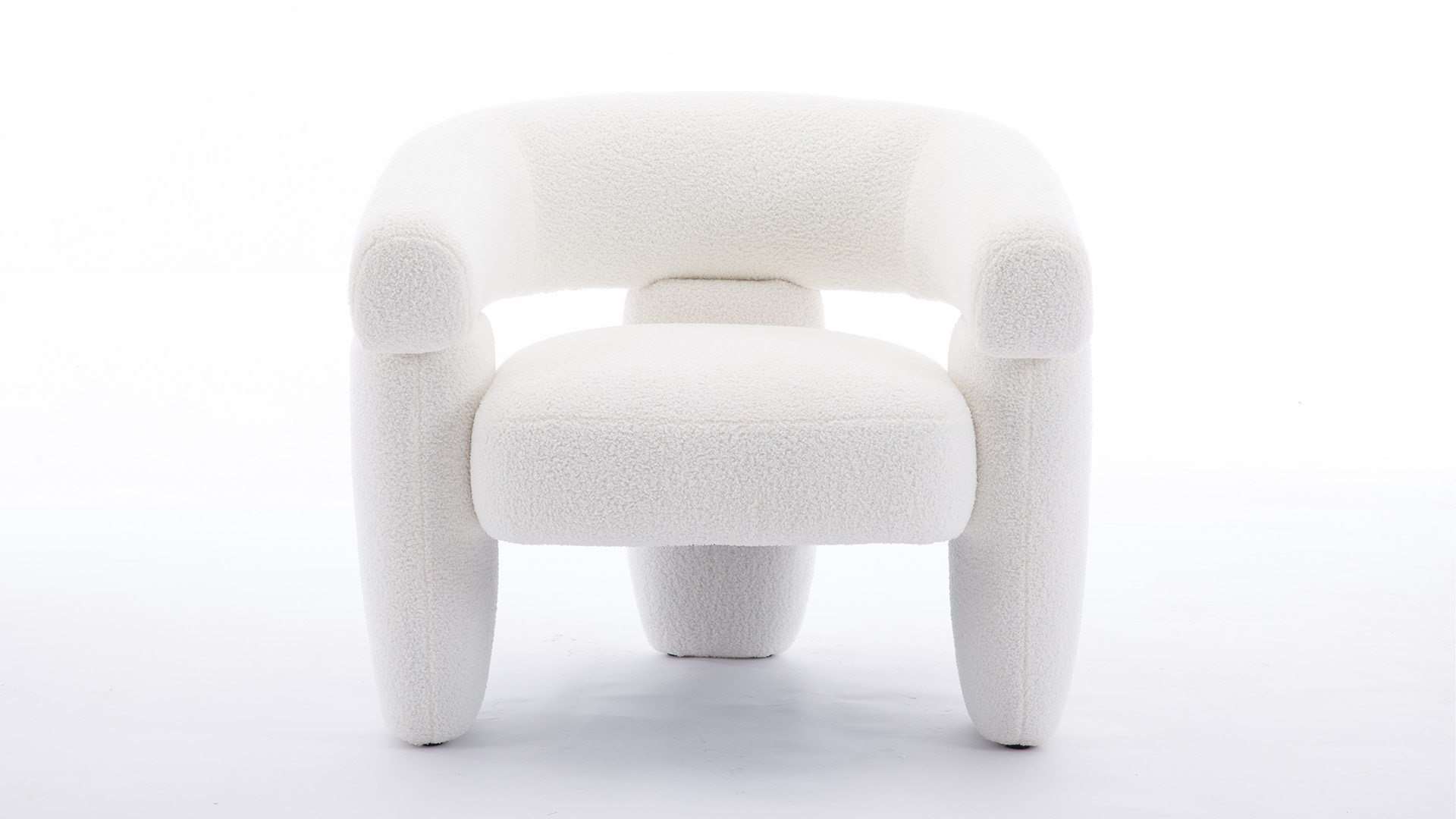 Sillón Redondo Plegable Blanco Crema miniatura 7
