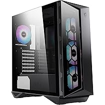 MSI MPG GUNGNIR 110R Mid-Tower Case PC Gaming (nero, 4 x 120 mm Ventole ARGB, USB 3.2 Gen2 Type-C, Pannello in vetro temperato, Filtro antipolvere magnetico, Mystic Light RGB, ATX, m-ATX, Mini-ITX)