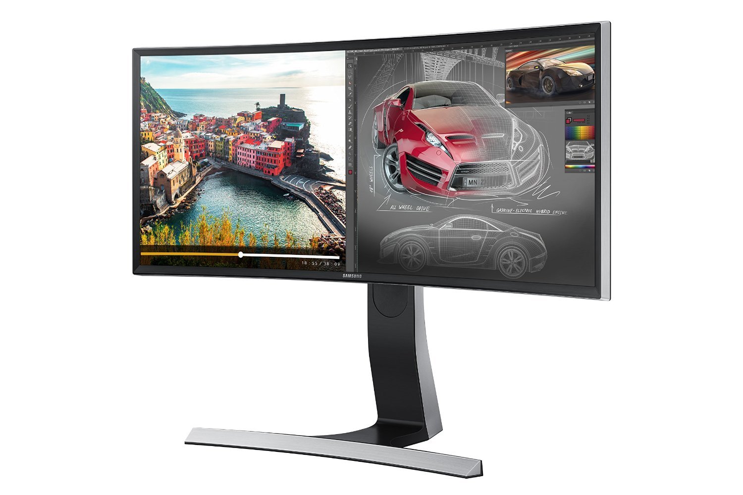 HD LED Curved Monitor with Speaker 
