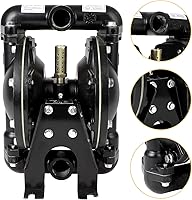 PEAYLI QBY4-25L Air-Operated Double Diaphragm Pump 1" 35 GPM Aluminum 120 PSI Industrial Chemical Waste Oil Transfer