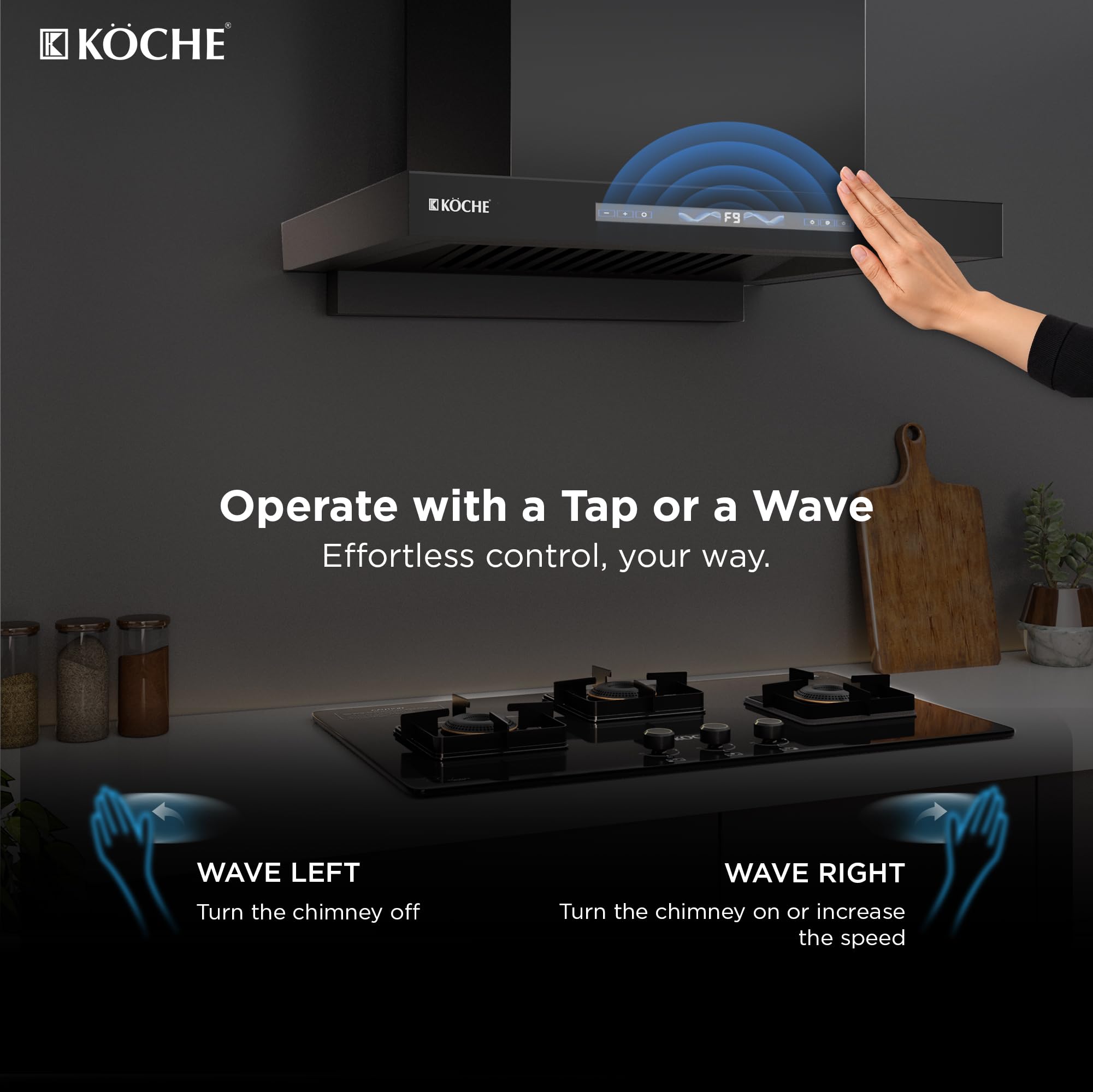 KOCHE STARK Kitchen Chimney - Filterless & Smart -6
