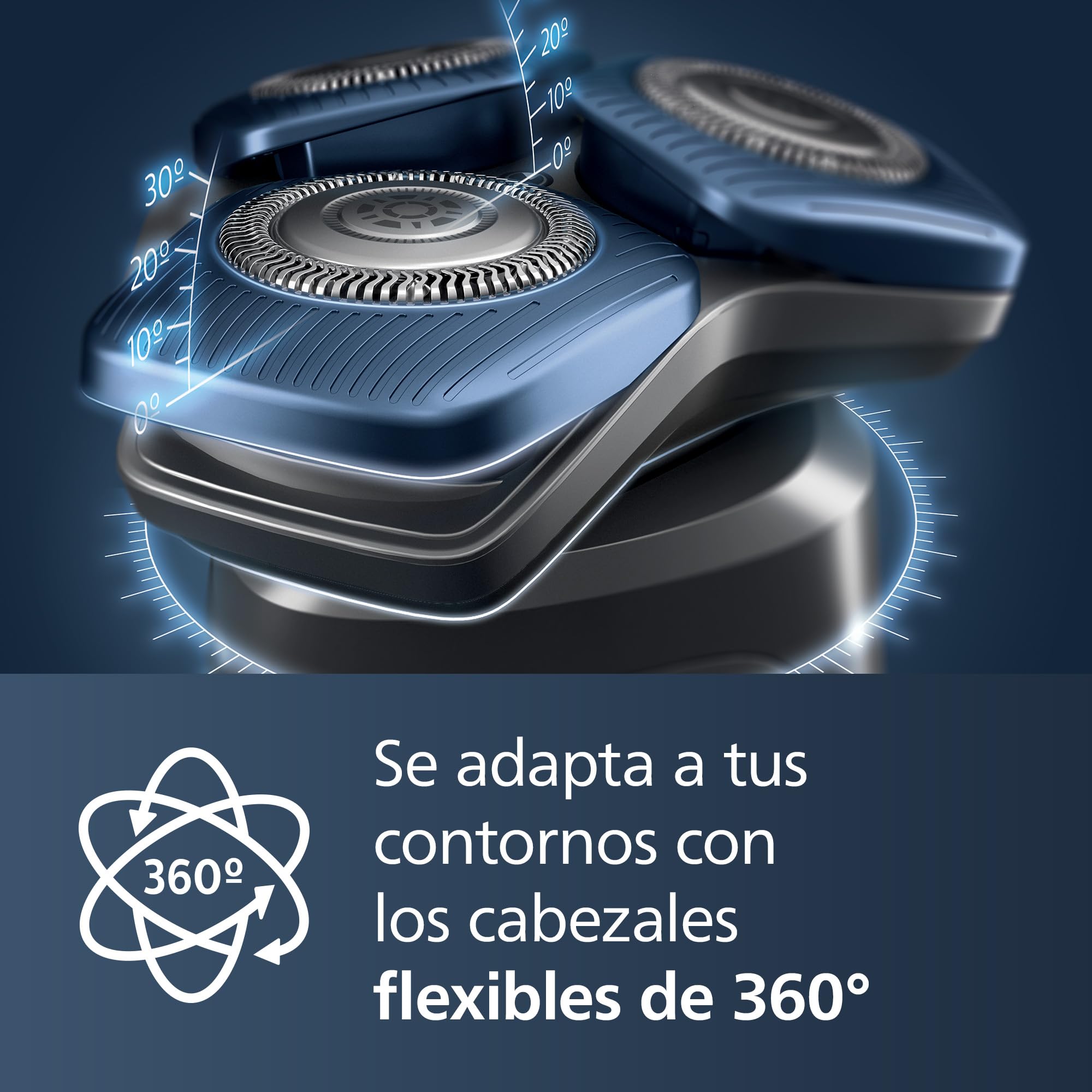 Philips Serie 7000 Afeitadora Eléctrica Hombre, Máquina de Afeitar Barba con Recortadora, 45 cuchillas, Para piel sensible, 60min de uso, En Seco y Húmedo, Recargable, Base Carga, S7887/35, Gris