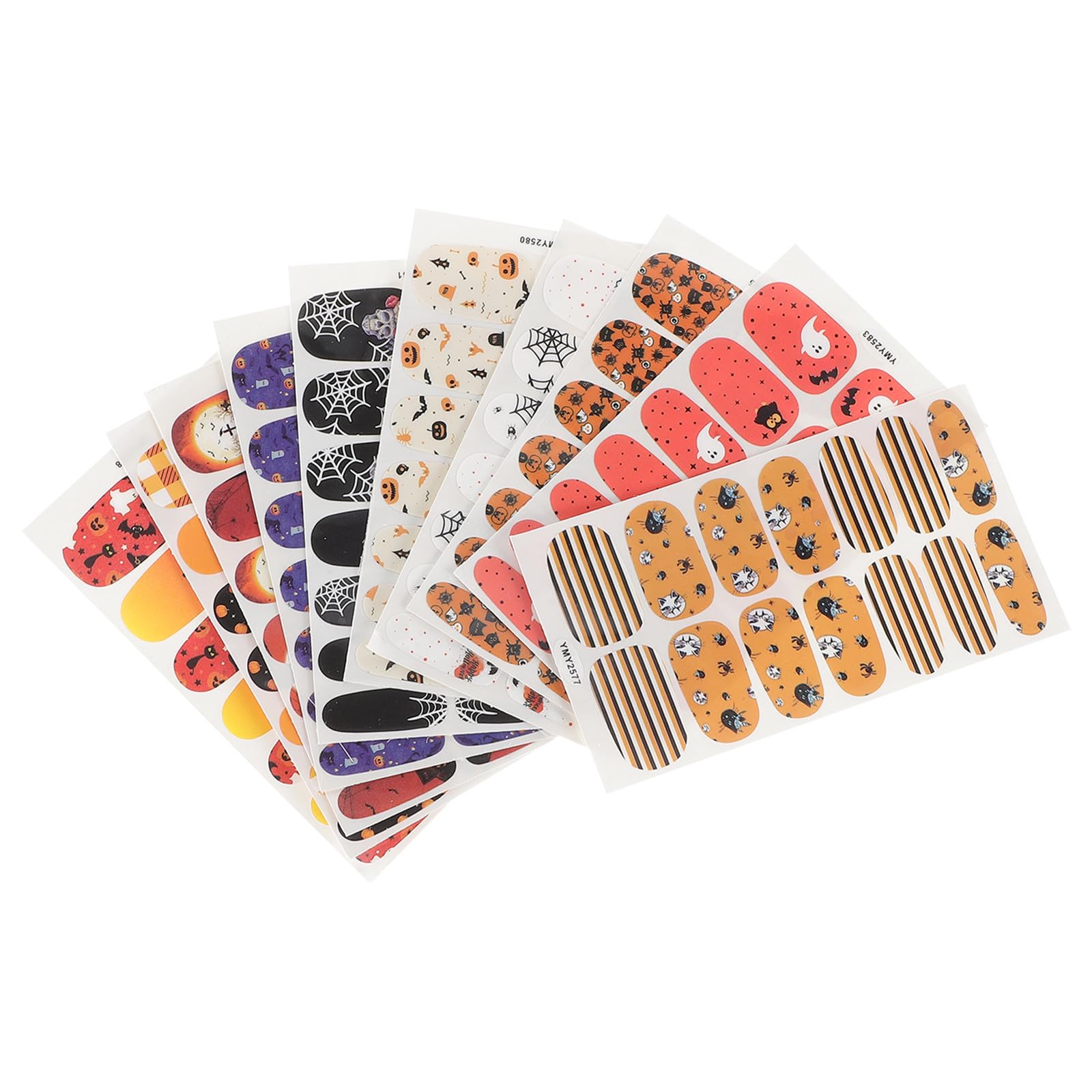 30 Hojas Pegatinas Góticas para Uñas de Halloween, 10 Hojas, Papel