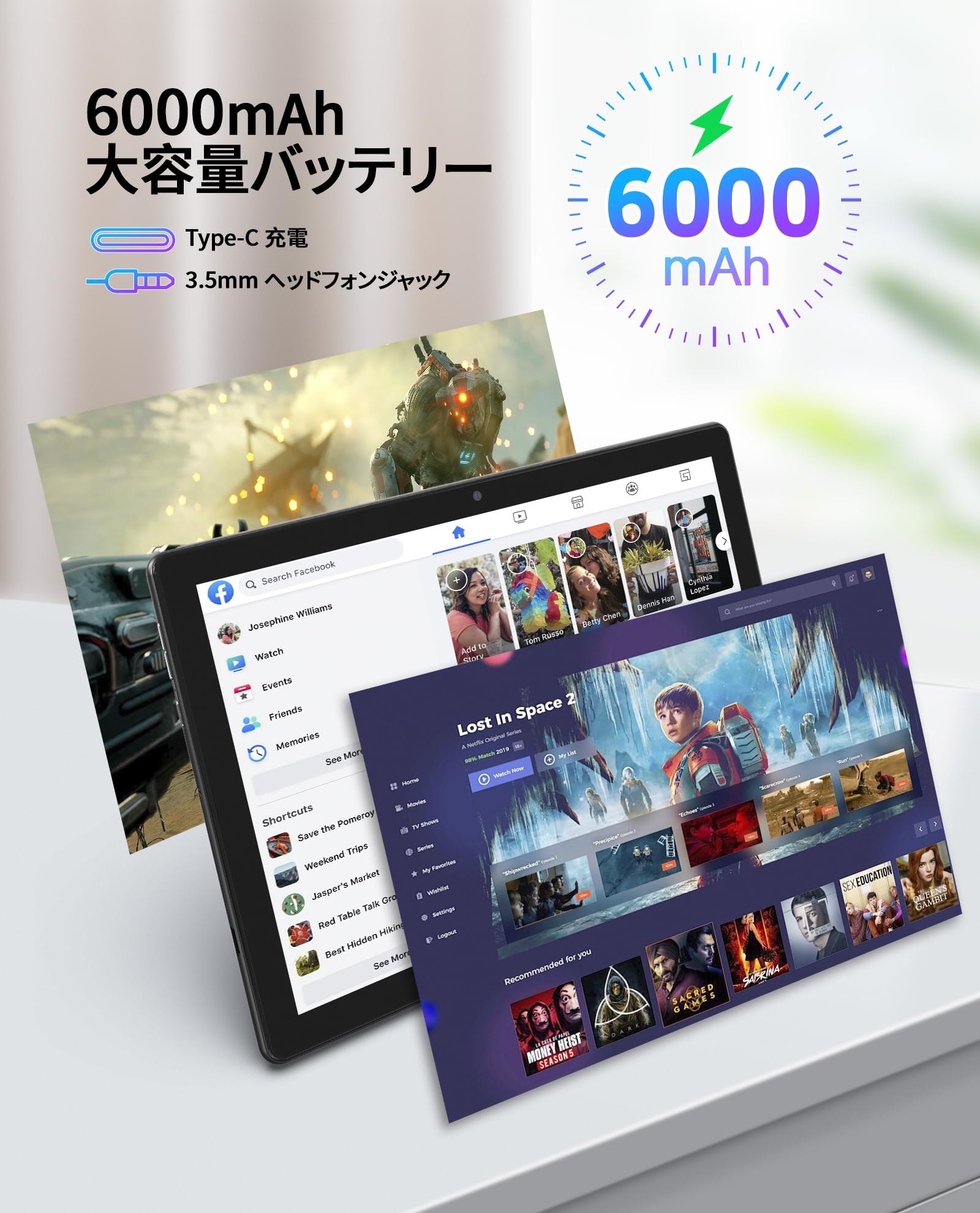 Amazon.co.jp: BAKEN 10インチ Android 14 タブレット、6GB + 64GB