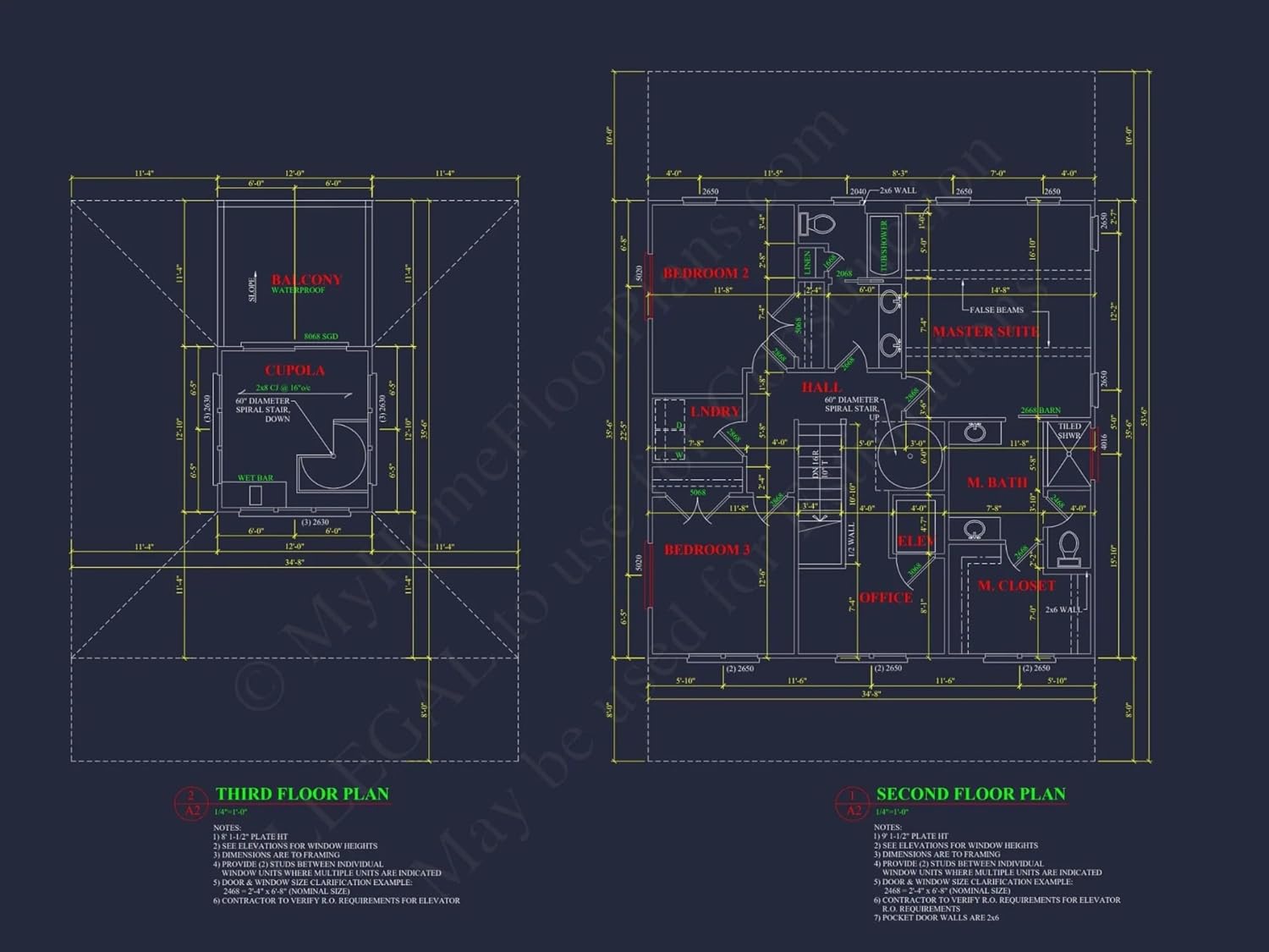 18-1424 HOUSE PLAN - Charming 3-Story House Plan with Coastal Architecture and CAD Design