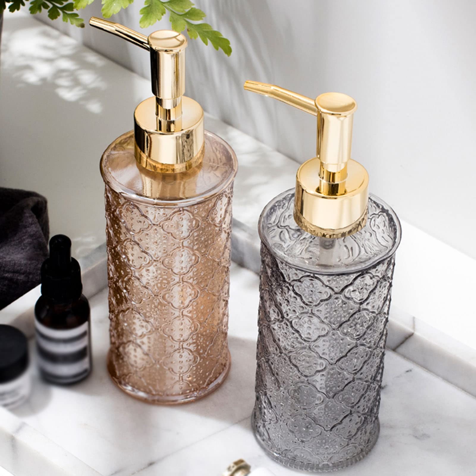 Dispenser for lozioni con Pompa antiruggine, Dispenser for Sapone, Scarico rapido del Liquido, Design a Trama Unica, Bello ed Elegante, for Bagno, Cucina, detersivo for Piatti
