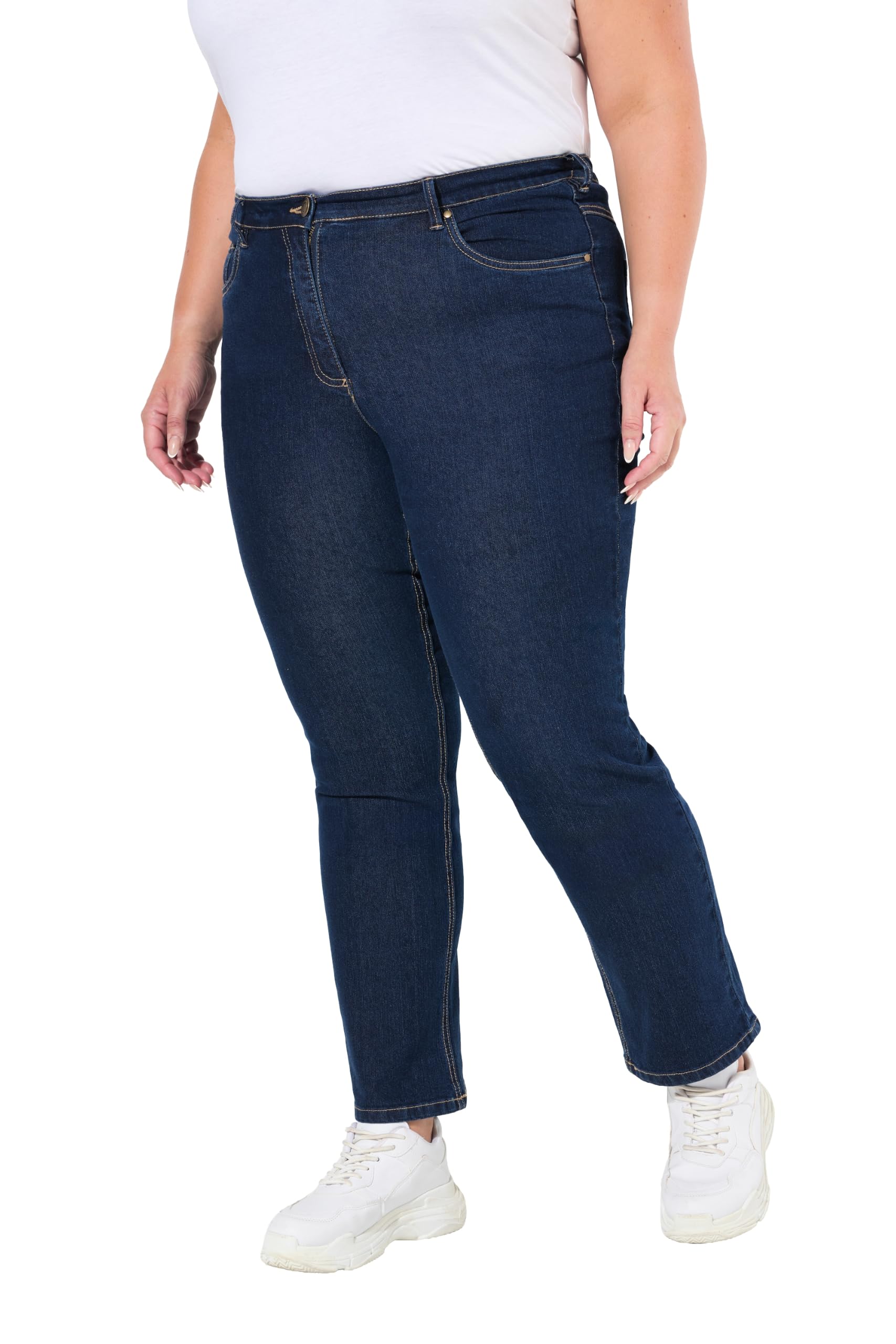 Ulla Popken Femme Grandes Tailles Jean Mandy 5 Poches, Jambe Droite, matière Stretch 702859