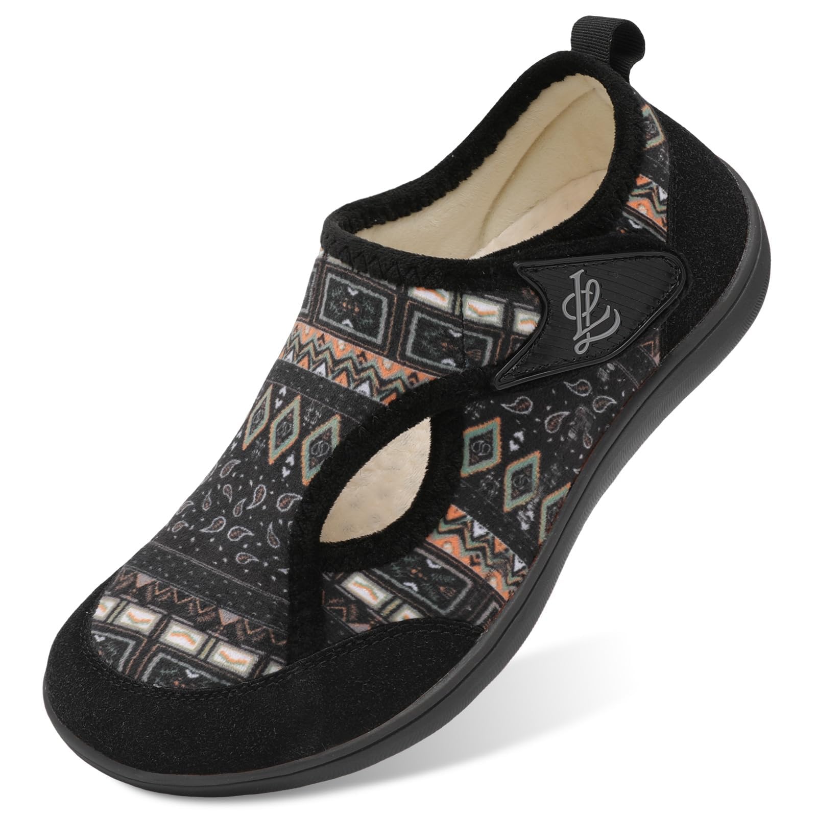 JIASUQI Womens Slippers Adjustable Breathable Wide Diabetic Shoes House Shoes Anti Skid Arthritis Edema Walking Shoes for Indoor Outdoor