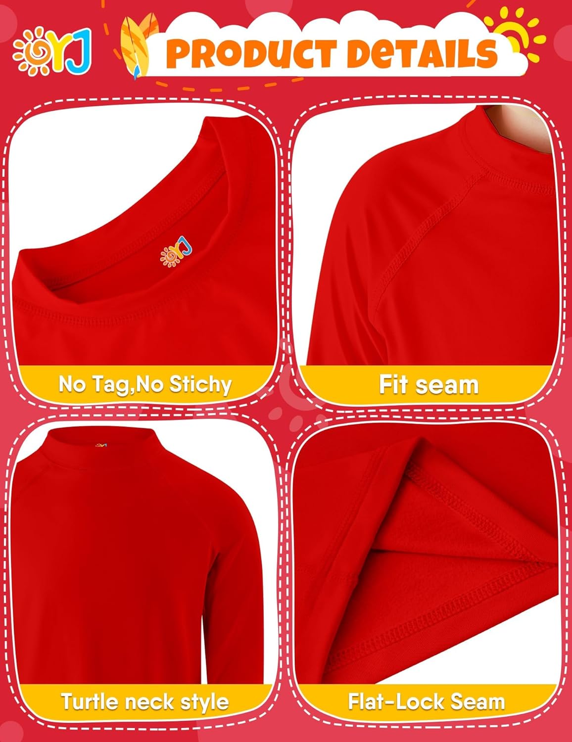 Youth Boys Compression Thermal Shirt Long Sleeve Fleece Lined Athletic Baseball Football Undershirts Sports Base Layer - Image 3