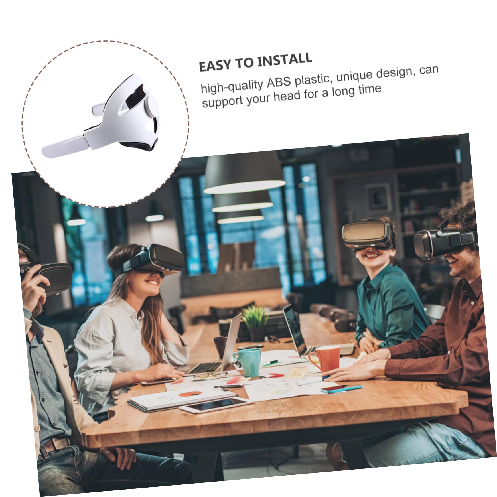 VILLCASE Vr Headset Ersatzstirnband Verstellbar aus Abs Kunststoff mit Kopfpolster für Vr Brille 2 Komfortabler Riemen mit 360° Drehknopf Vr Headset Zubehör für Stabilen Halt und Balance