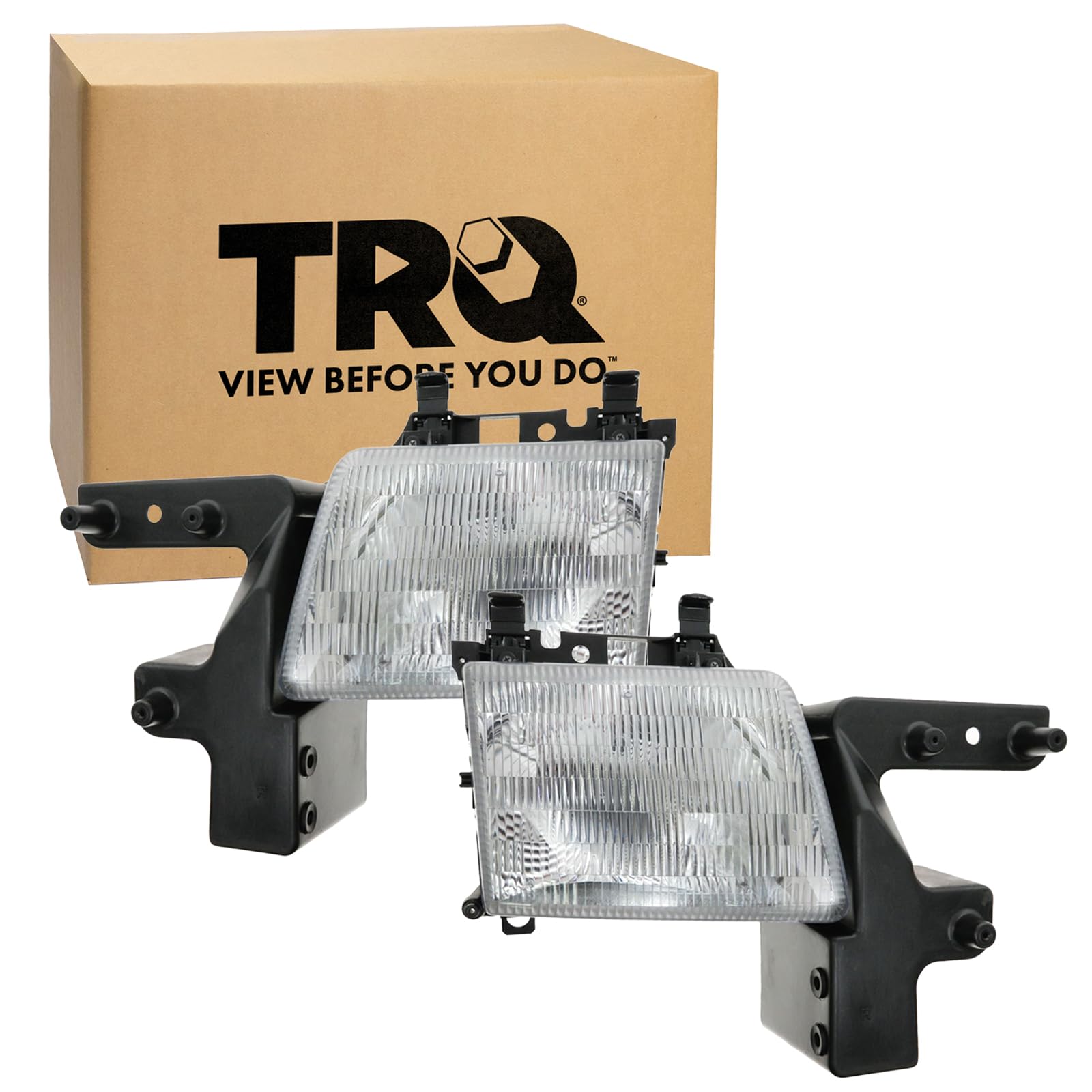 TRQ Driver and Passenger Side Headlight Assembly Set