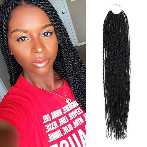 6 paquetes de 22 pulgadas AU-THEN-TIC - Extensiones de cabello trenzado senegalés de ganchillo pequeñas Havana Mambo Twist de ganchillo preestiradas