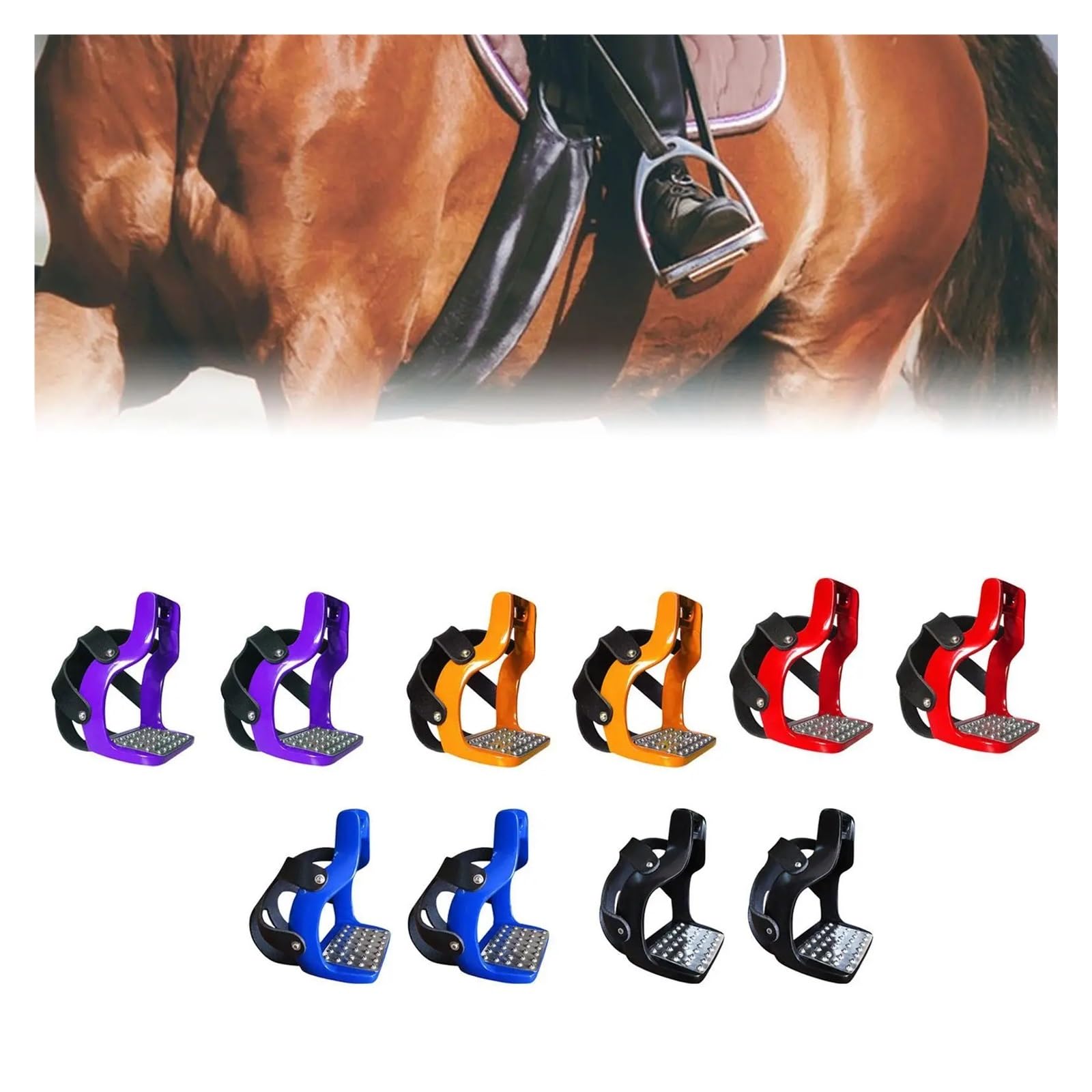 Staffe for Equitazione Da 2 Pezzi Protezione for Inglese | Staffe da sella for cavallo antiscivolo for accessori for sport equestri(Orange)