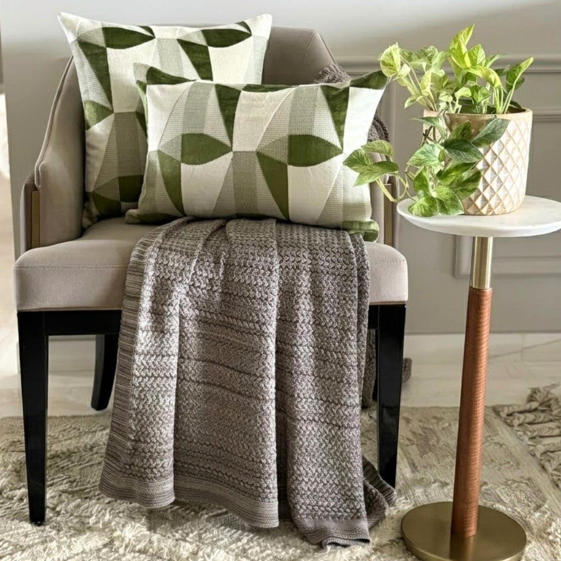 Set di 2 Verde Velluto Copricuscino lombare 30x40 cm - Green Prism Lumbar