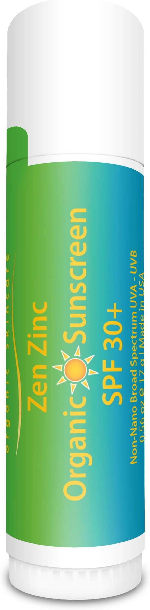 Zen Zinc Non-Nano Organic SPF 30 Plus Sunscreen Stick - 0.6 oz (Pack of 1)
