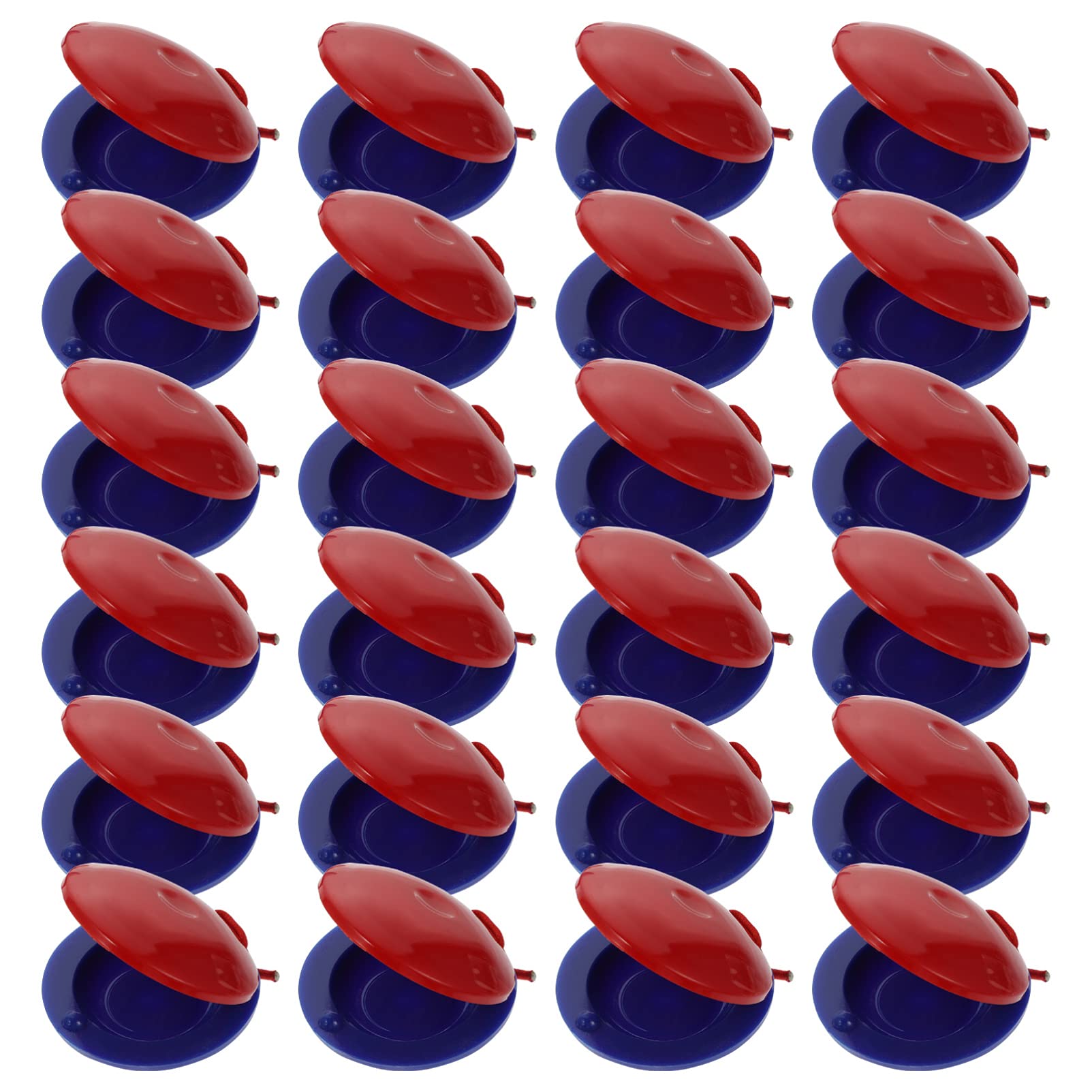 Milisten 24pcs Plastic Finger Castanets Musical Castanets Instrument Plastic Musical Instrument Rhythm Toys for Kids Blue Red