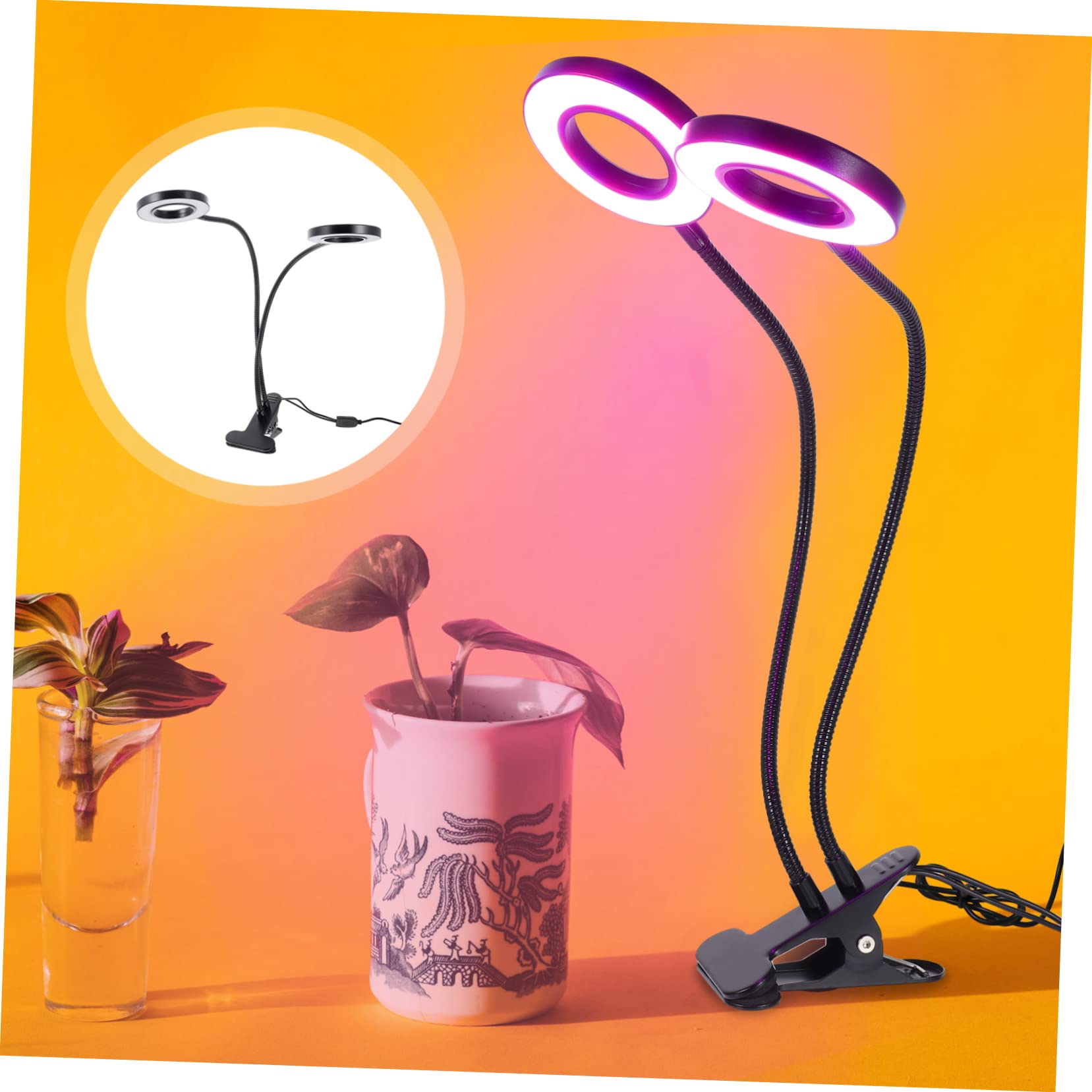 Uonlytech Luces Led Ajustables Para Plantas De Interior Luz De Crecimiento Para Cultivo Casero Lámpara De Pinza Para Plantas Cálido y Frío Función De Temporizador