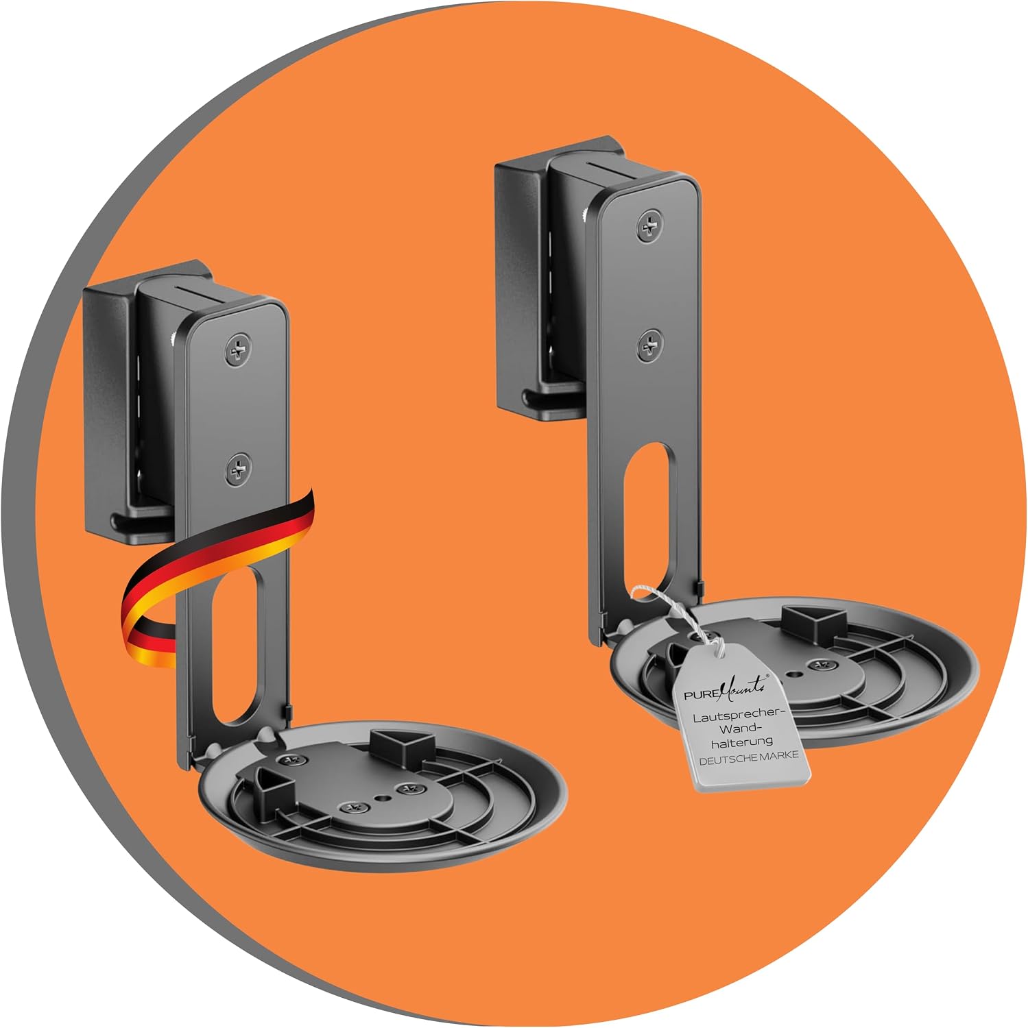 PureMounts Speaker Wall Mount for Sonos Era 100 Set of 2 Black
