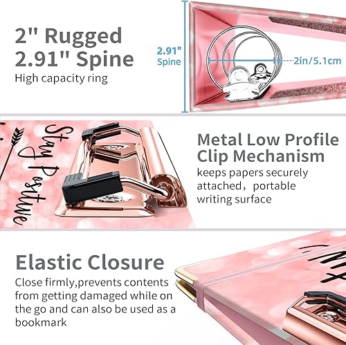 Vista 54 de Lateefah Carpeta de 3 anillas, organizador de carpetas de 1 pulgada para tamaño carta (8.5 x 11 pulgadas) con divisores y bolsillos de 5 pestañas
