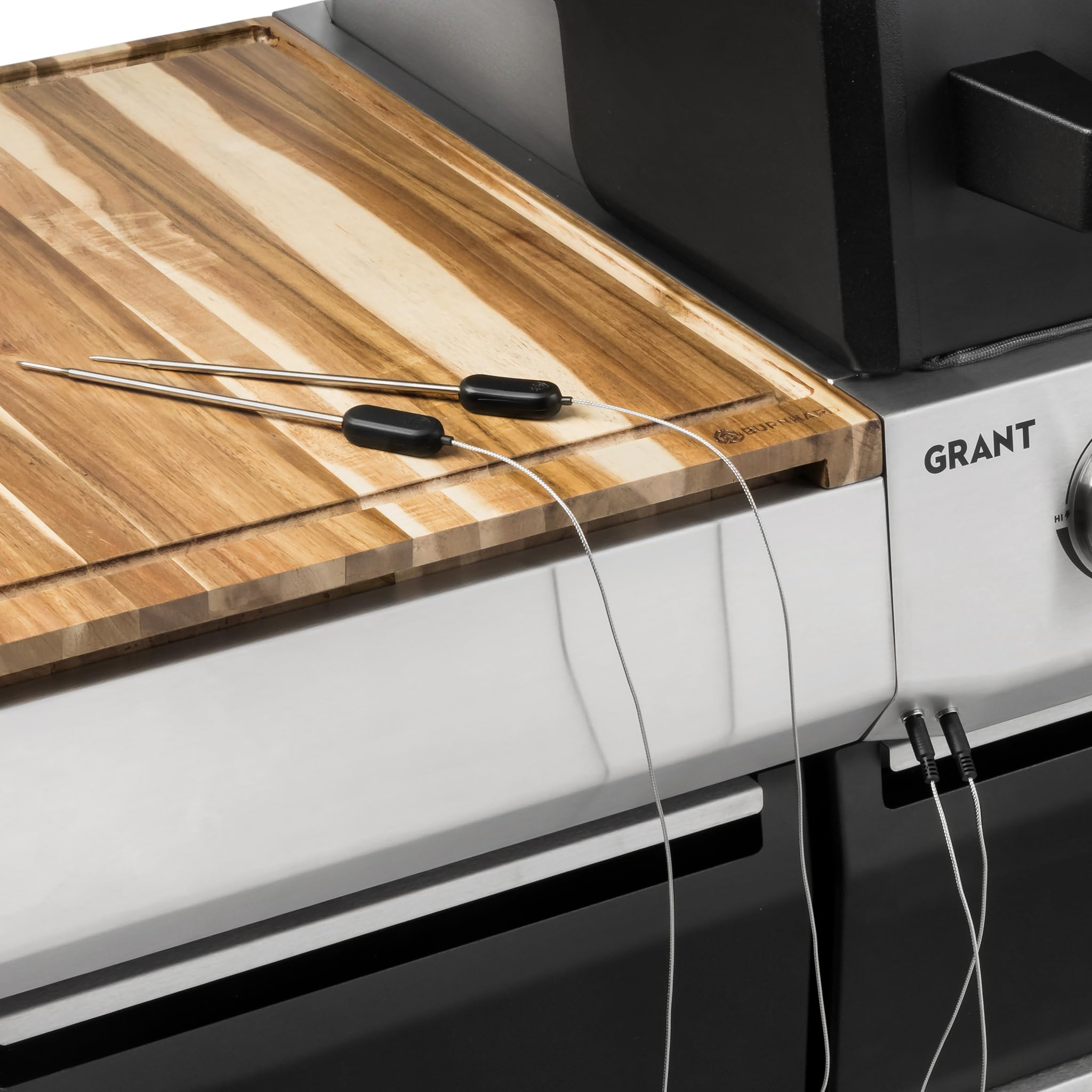 BURNHARD® Einstich-Temperatursonden 2-tlg., präzise Kerntemperaturmessung | LED-Display-Anzeige, ideal für Fleisch & Fisch, speziell für GRANT