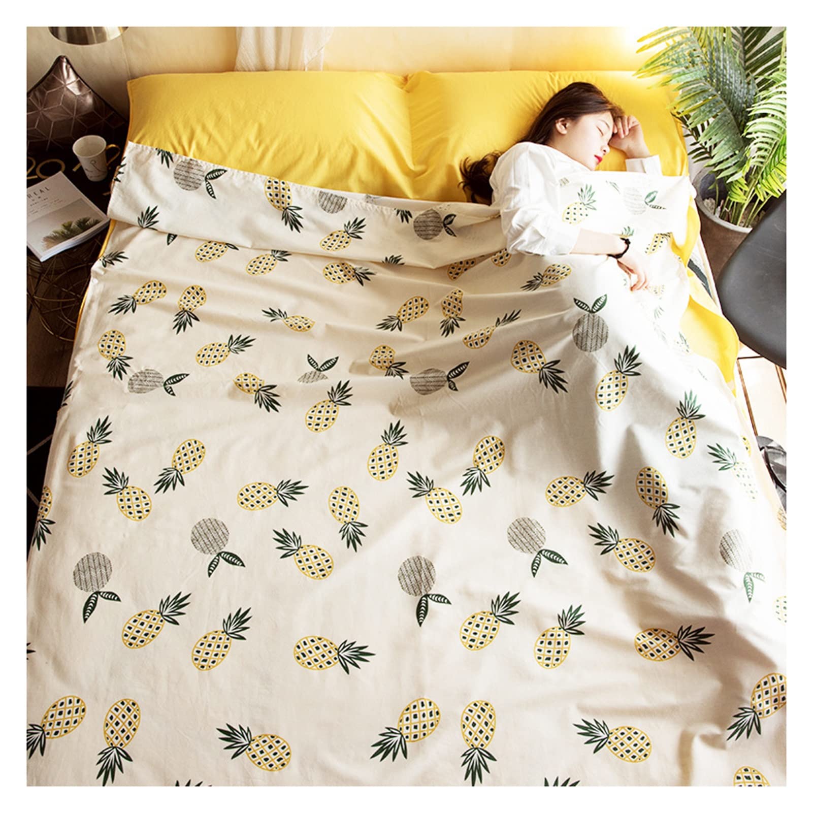 Draps de Sac de Couchage Doublure De Sac De Couchage De Voyage Portable en Coton, Draps De Sac De Couchage Anti-poussière for Les Hôtels De Voyage De Camping en Plein Air, avec Fermeture Éclair