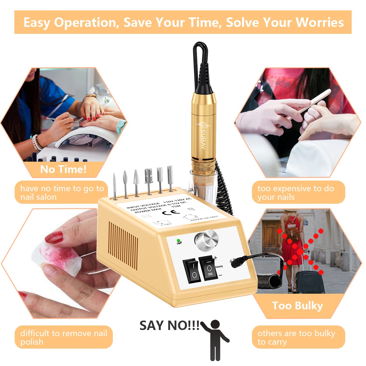 Buy Subay Professional Electric Nail Drill Machine, 30,000RPM