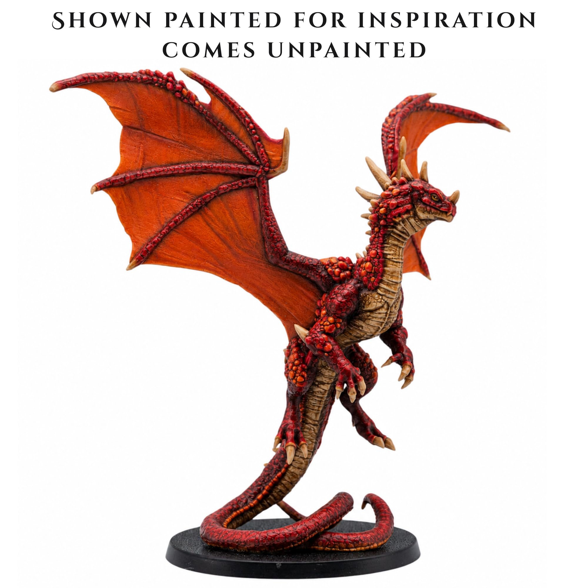 Epic Miniatures Crystal Dragon - 1 miniatura di drago per giochi di ruolo da tavolo | Mostro fantasy in scala 28 mm | Giochi in stile Pathfinder, giochi di guerra | Figura in resina grigia non