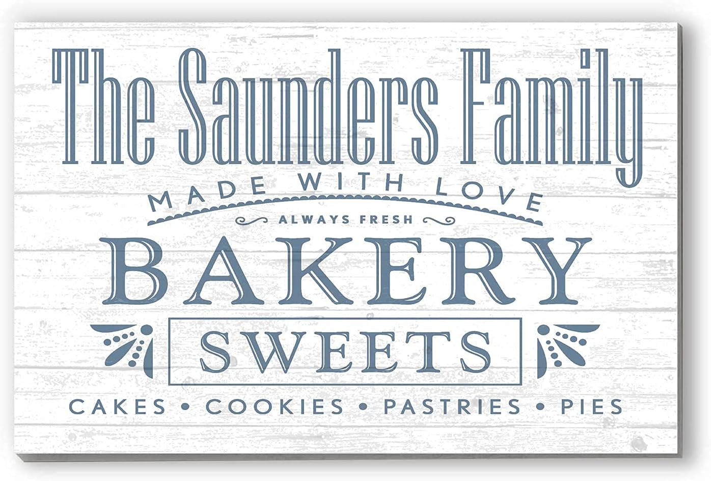 Made With Love Bakery Kitchen Sign CUSTOM Bakery & Sweets Vintage Rustic Style Wood Sign 16.5in x 10.5in