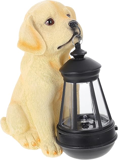Amazon Nuolux ソーラー置物 動物 雕像 犬 ソーラーライト 樹脂 スタチューランプ ガーデンオーナメント かわいい 玄関 装飾品 屋外ライト 妖精の庭 ガーデニング雑貨 防水 耐久 ガーデンオーナメント 置物