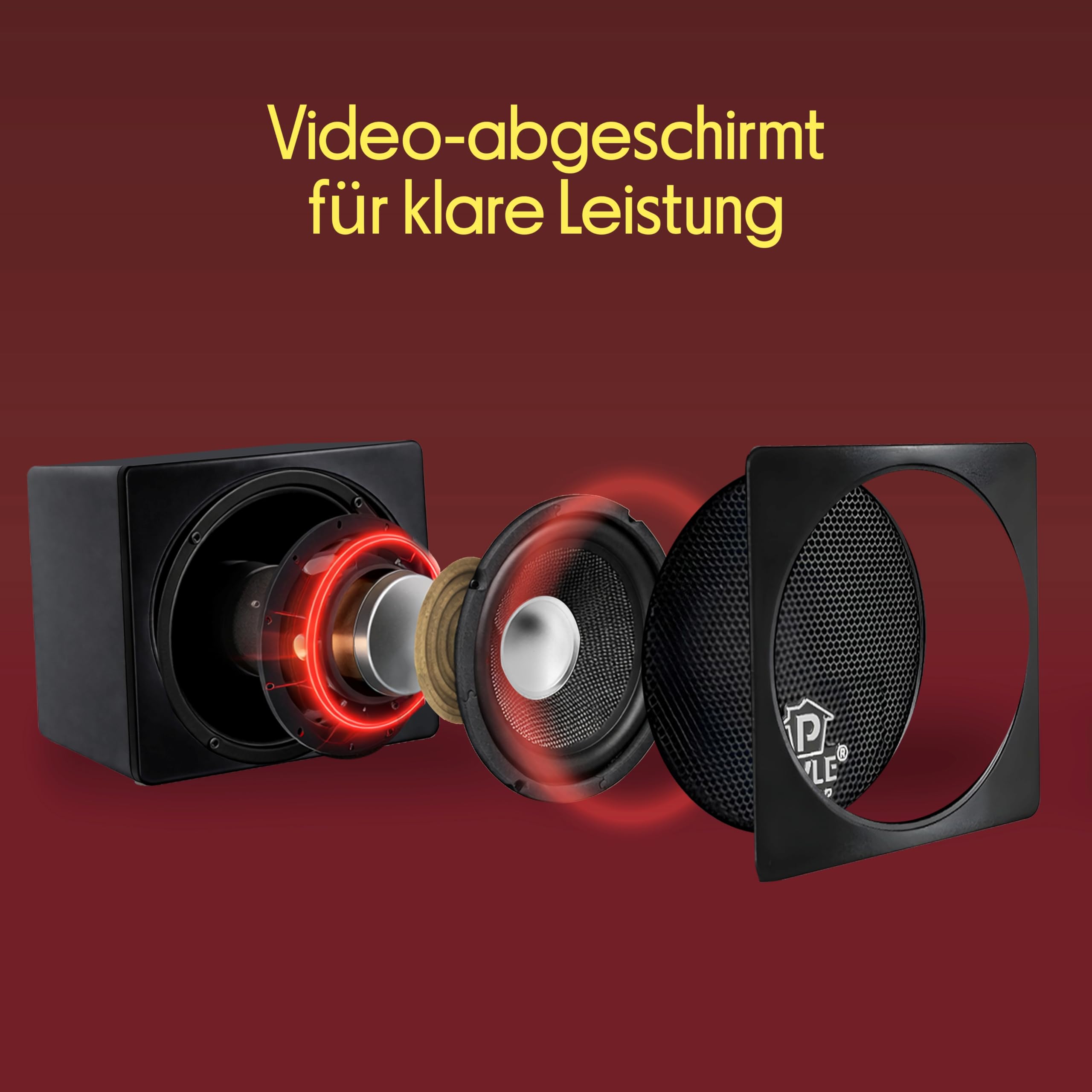 Pyle PC Lautsprecher Boxen Mini, Regallautsprecher Passiv – PC Speaker, Mini Bookshelf Speakers – für PC Boxen, 200W Soundsystem als für Monitor oder TV Lautsprecher, 10,16cm