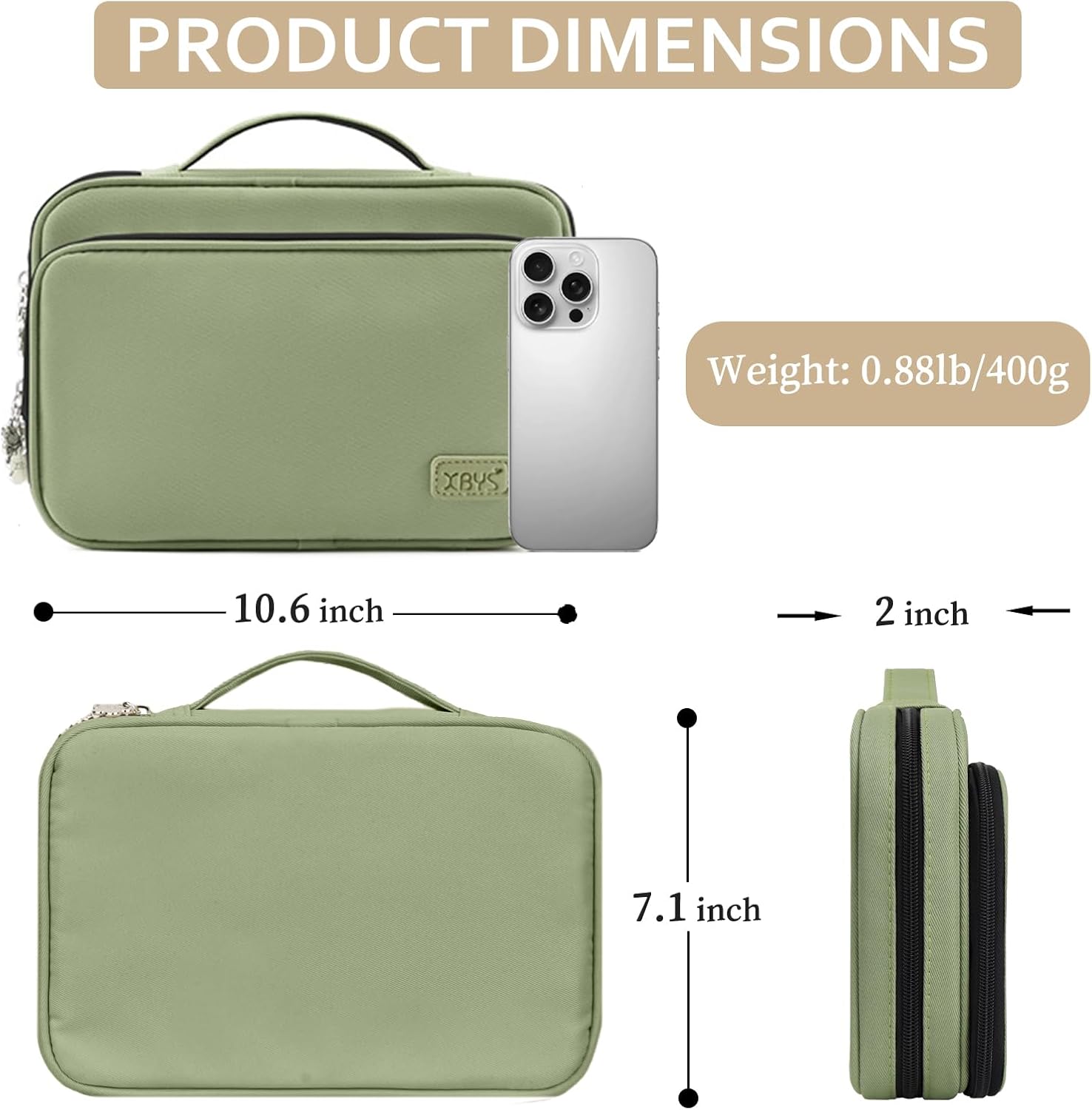 36-Slot Watch Band Organizer Bag, Waterproof Oxford Watch Band Holder for Women and Men, Travel Carrying Case for iWatch Smartwatches Straps, Spring Bars, Cable, Accessories (Green)