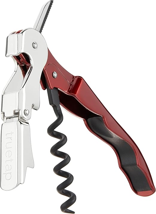 True TrueTap Metallic Red Double Hinged Waiter’s Corkscrew