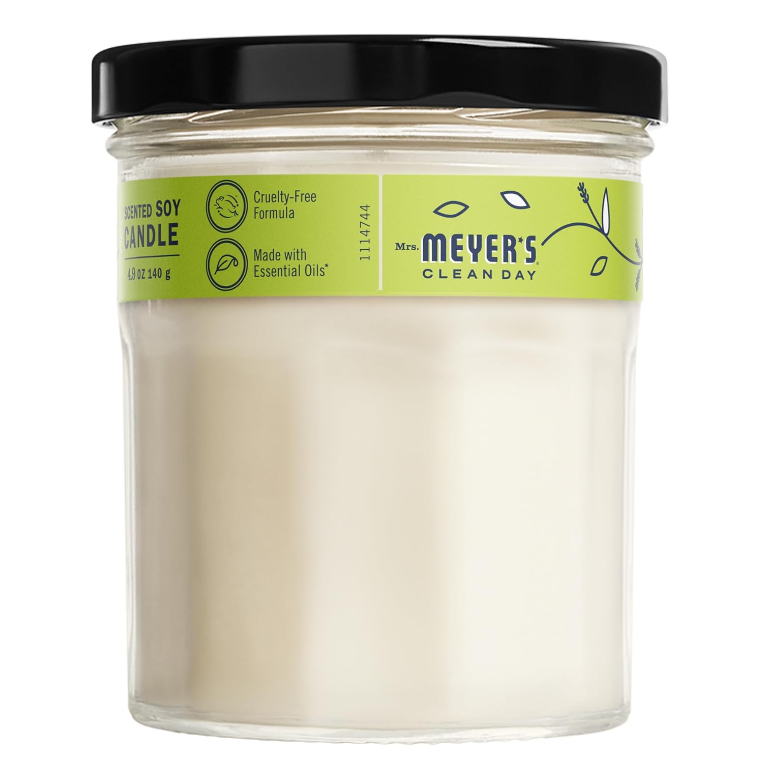 MRS. MEYER'S CLEAN DAY Scented Soy Aromatherapy Candle, 25 Hour Burn Time, Made with Soy Wax and Essential Oils, Lemon Verbena, 4.9 oz - Image 2
