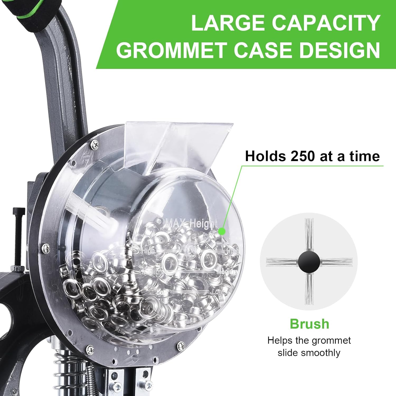 Grommet Machine,Semi-Automatic Grommet Machine, Heavy Duty Hand Press Eyelet Grommets Machines, Puncher Eyelet Feeding Tool, with 2000PCS 3/8"(10MM) Grommets for Banner, Awning, Poster