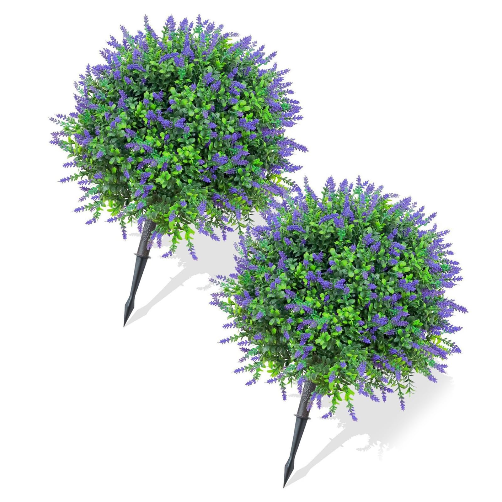 Buxuaaaa 2X Realistic Grape Lavender Bushes Fade Immune Polyethylene Substance Easy Assembly Decorative Bushes for Coffeeshop Incidents Immune Faux Lavender
