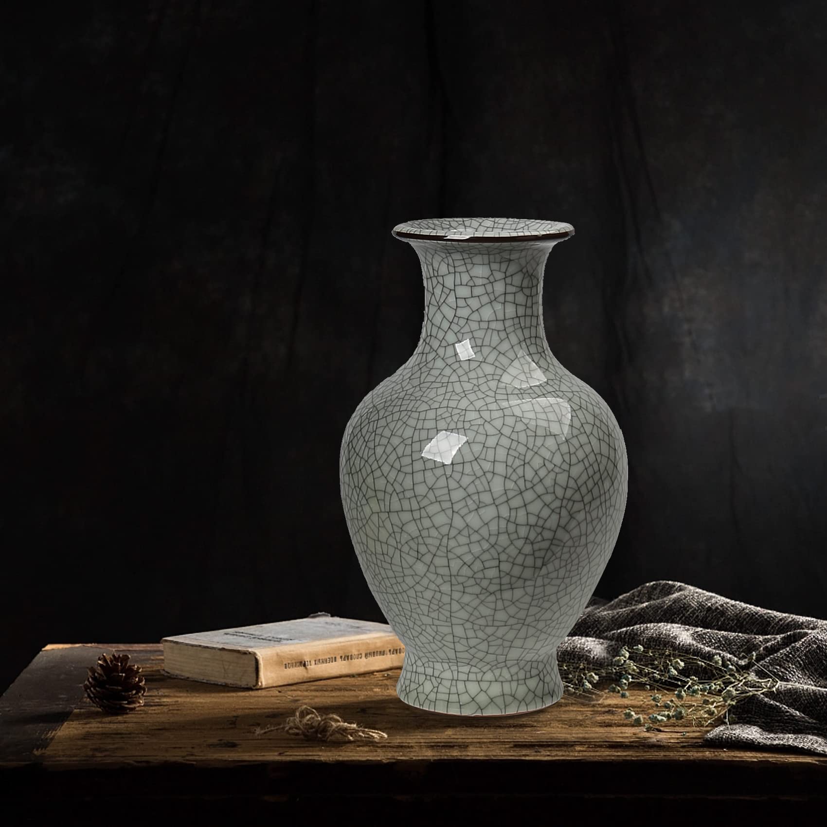Amazon.co.jp: センターピース用の割れたグレーの花瓶 11.2