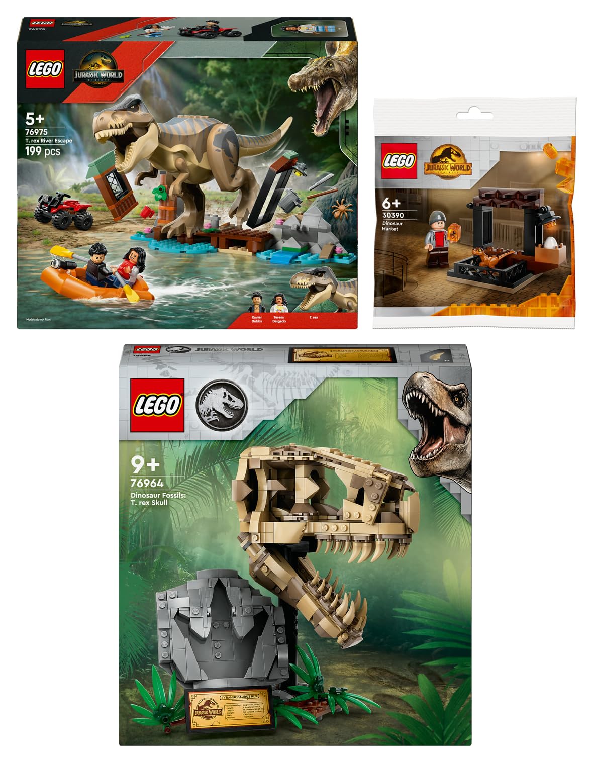 Amazon.com: Lego Set of 3: 76975 Escape from the T.Rex, 76964
