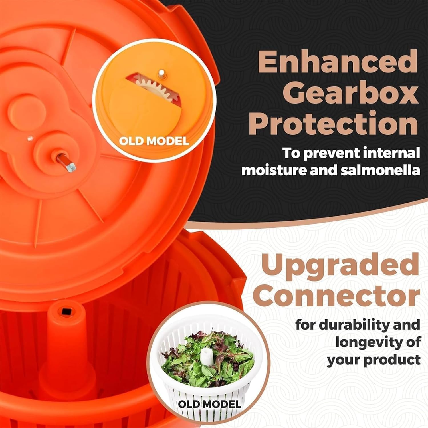 Centrifugador manual de ensalada, lavadora y secadora de lechuga grande, cubo de secado de verduras con cesta de drenaje para cocina