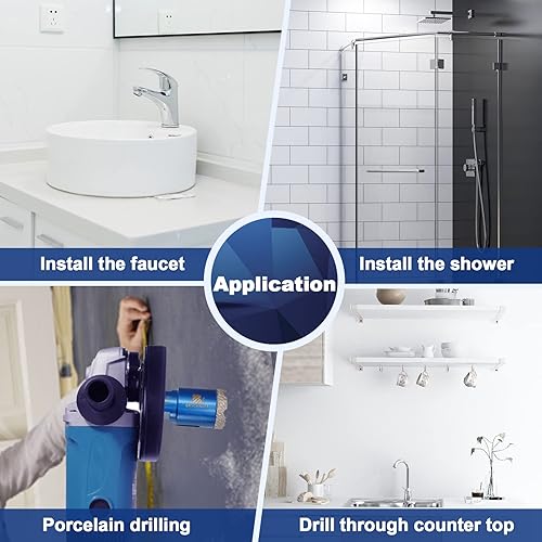 Miniatura 5 de Broca de núcleo de diamante de 6 pulgadas para azulejos de porcelana, cerámica, mármol, granito, perforación, 1 pieza de sierra de diamante soldada